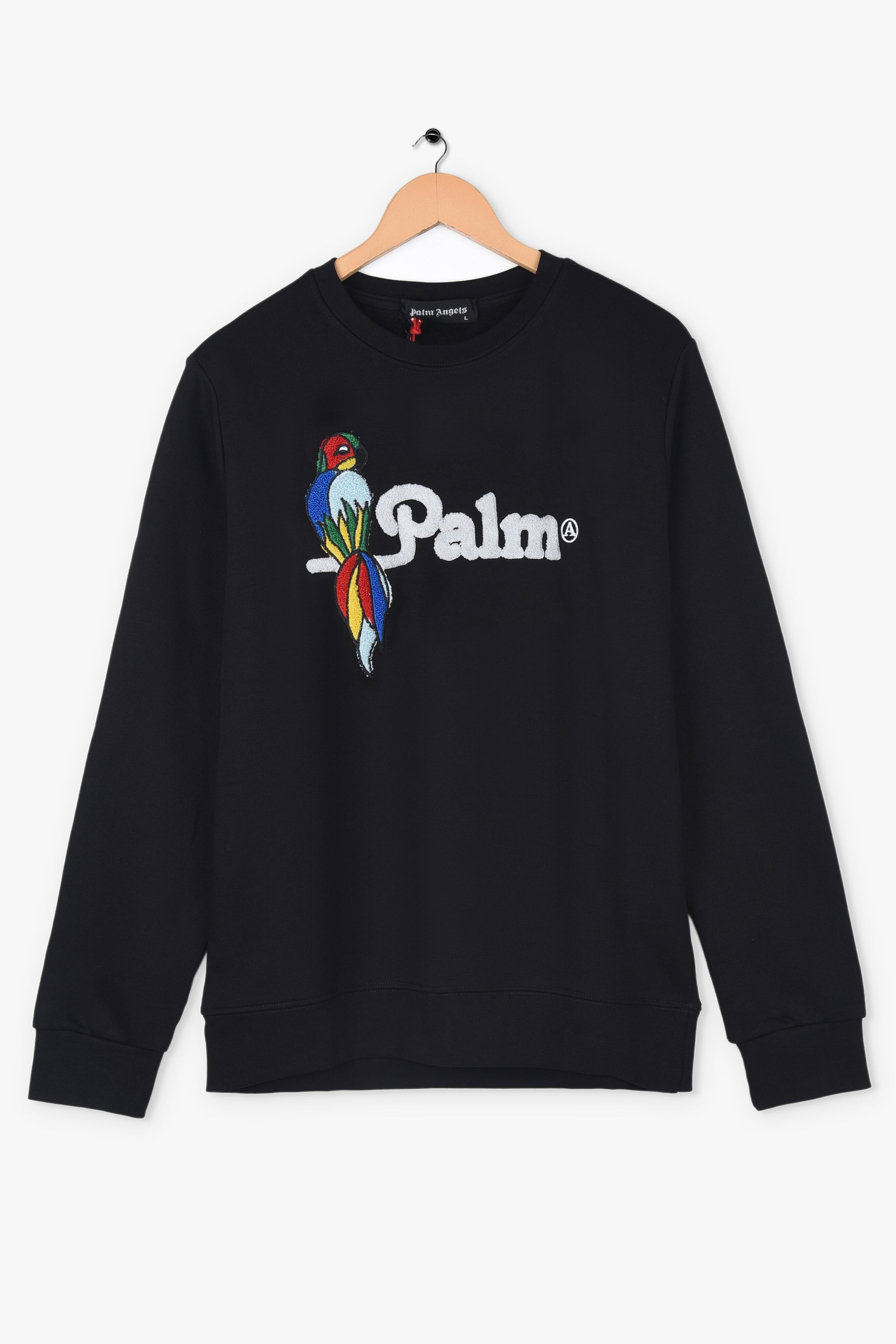Palm Angels Studded Logo Sweatshirt Black/Black Men's - FW22
