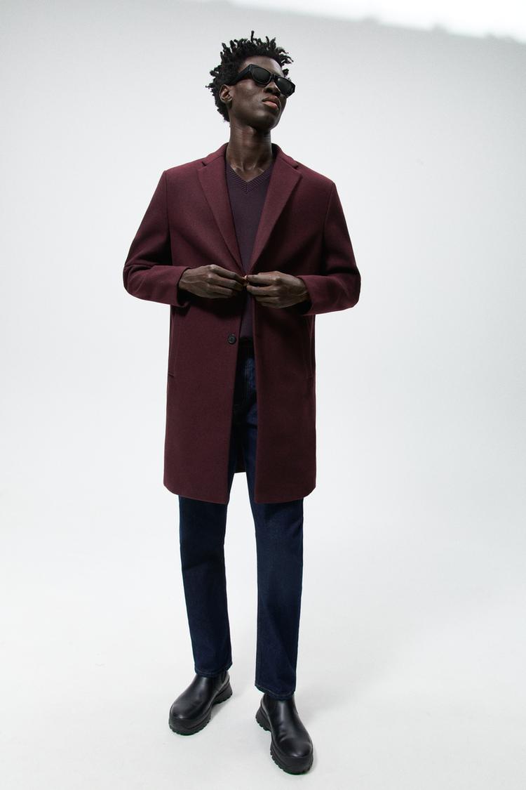 ZARA STRETCH LONG COAT - orangejeansco