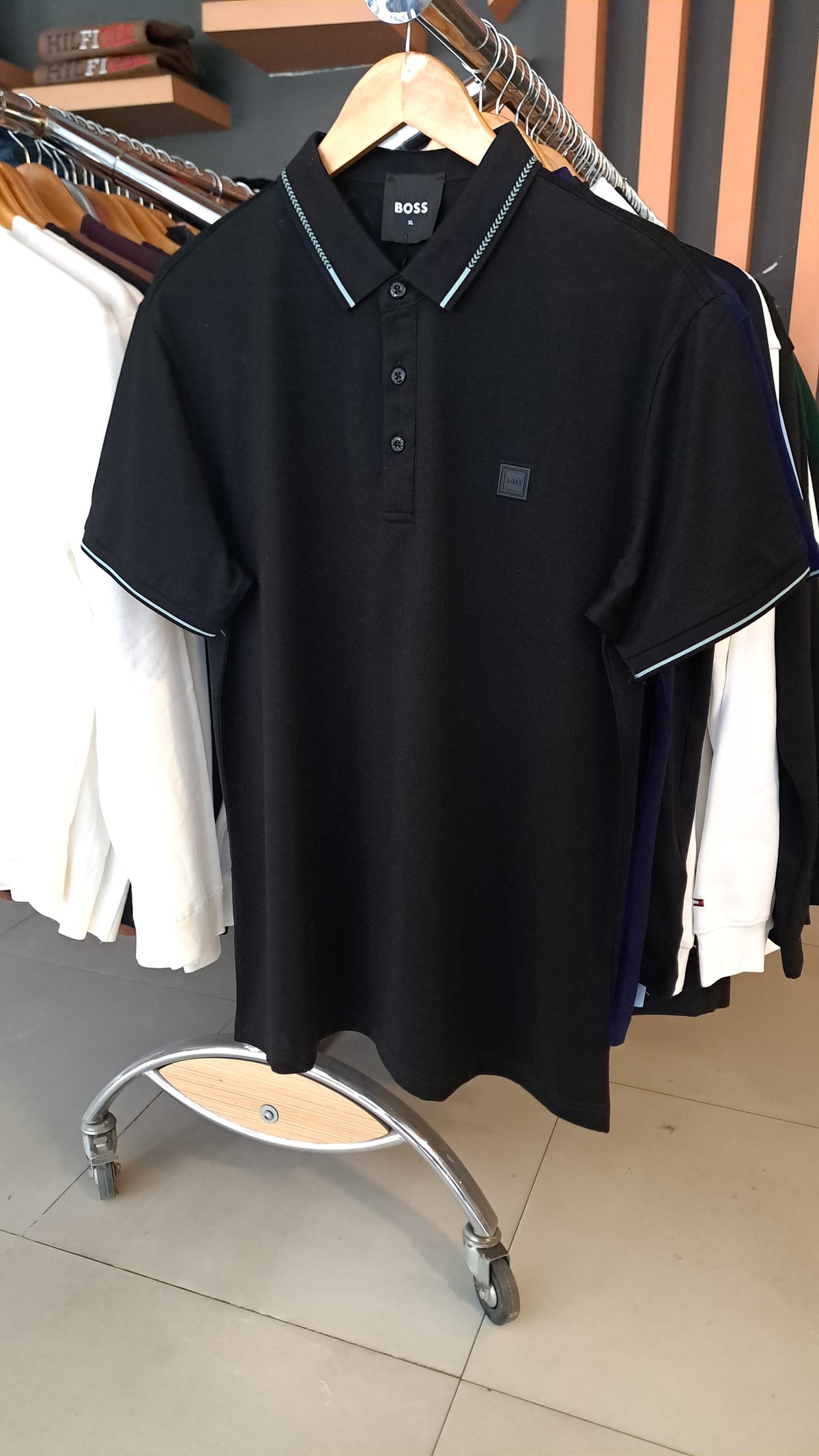 RUBBER LOGO POLO SHIRT (Black)