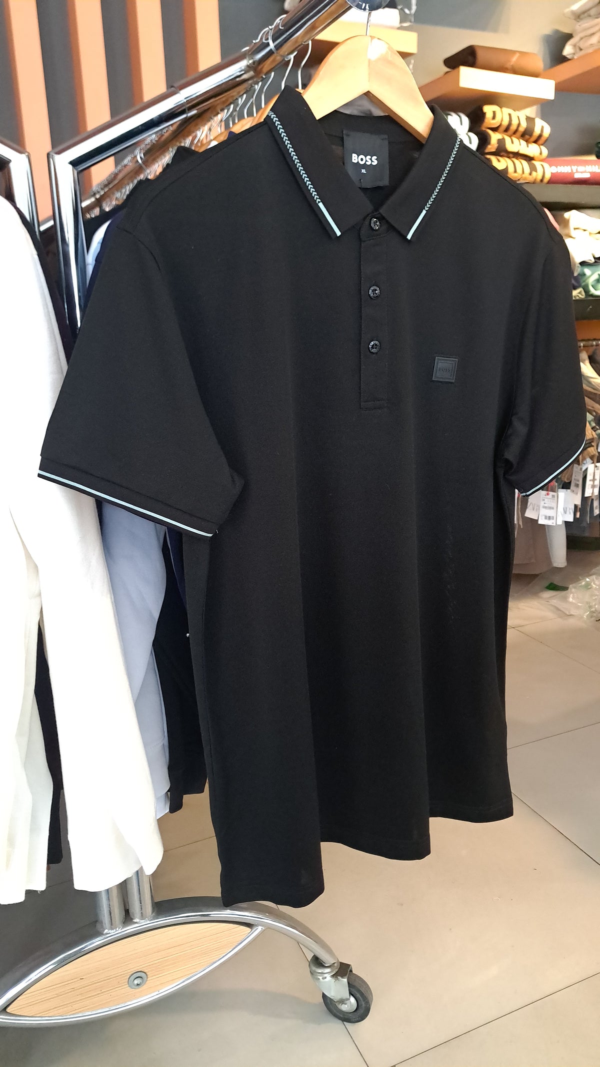 RUBBER LOGO POLO SHIRT (Black)