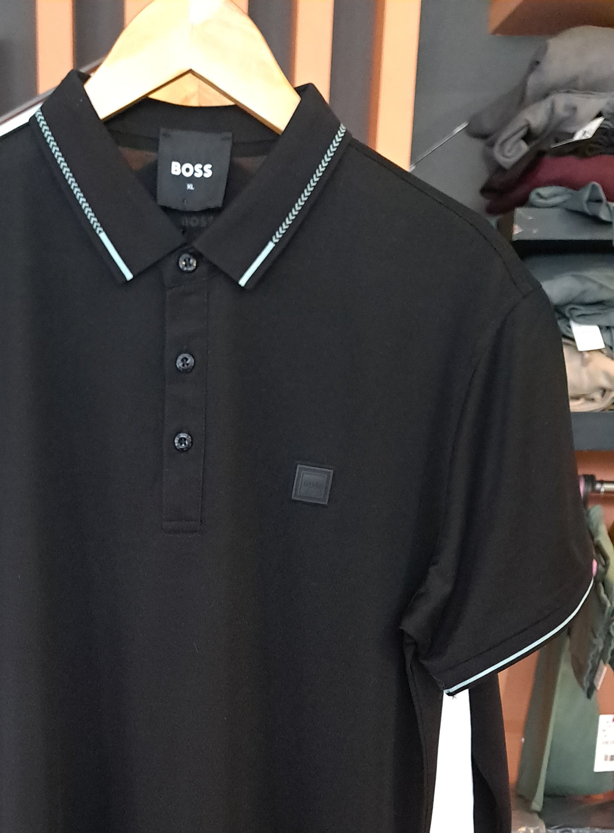 RUBBER LOGO POLO SHIRT (Black)