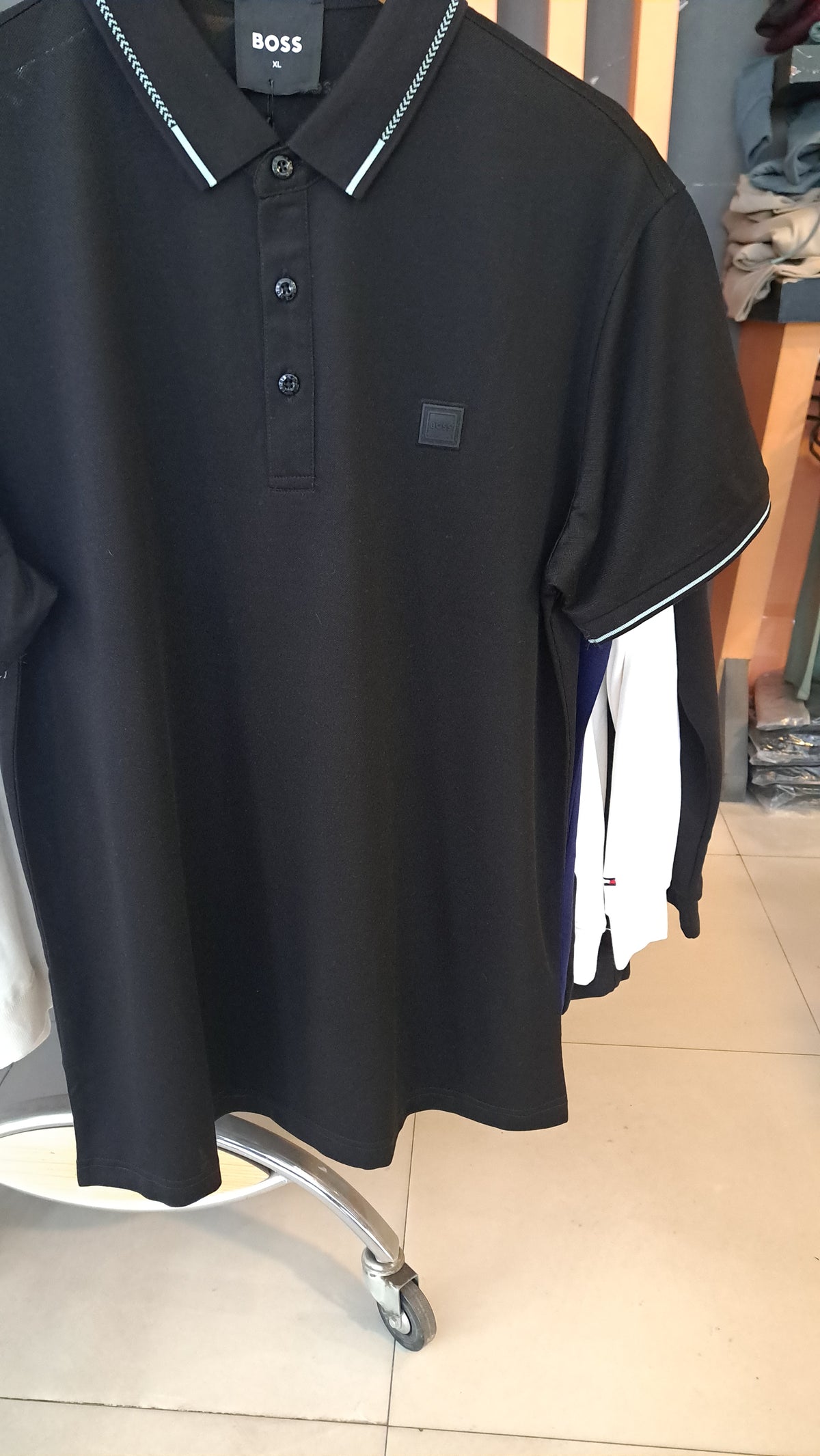 RUBBER LOGO POLO SHIRT (Black)