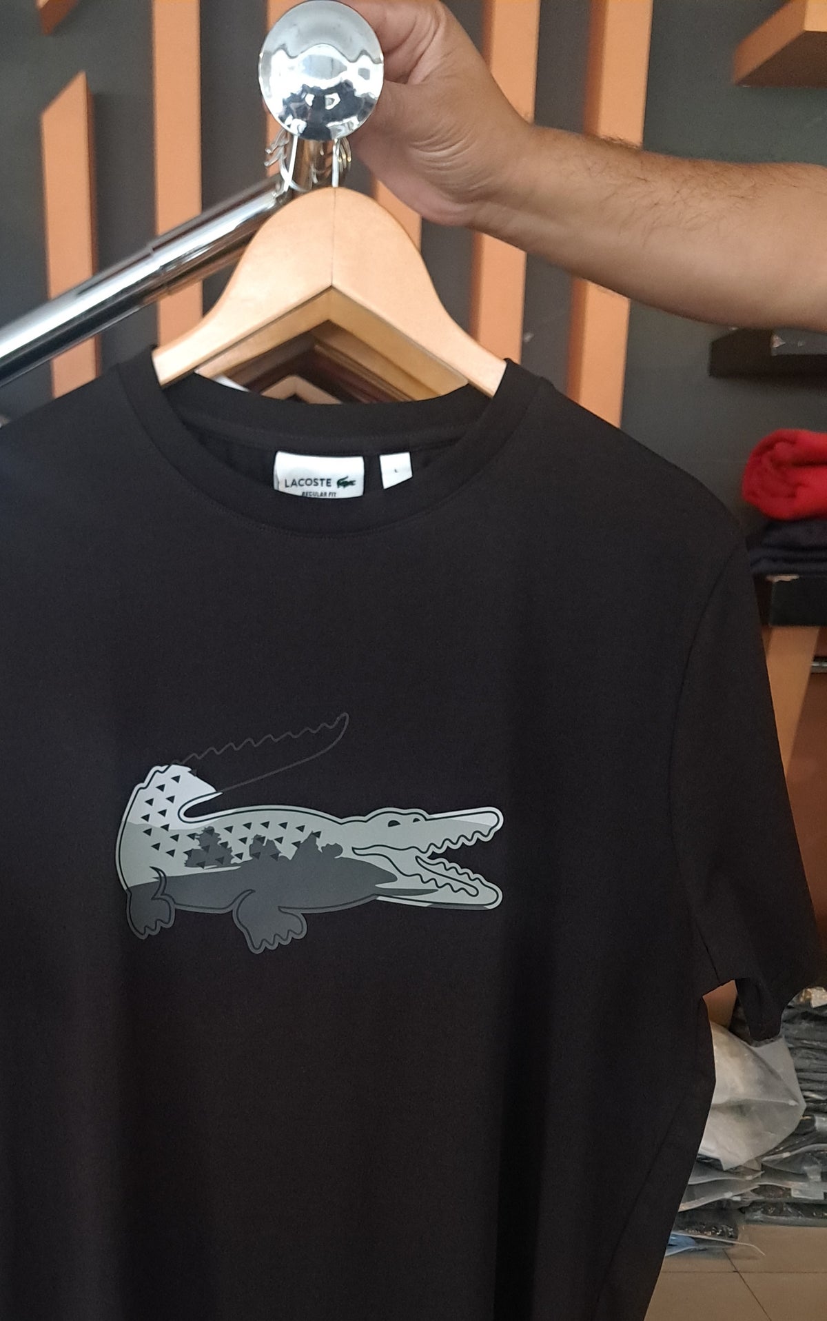 Crocodile Print Tee (Black)