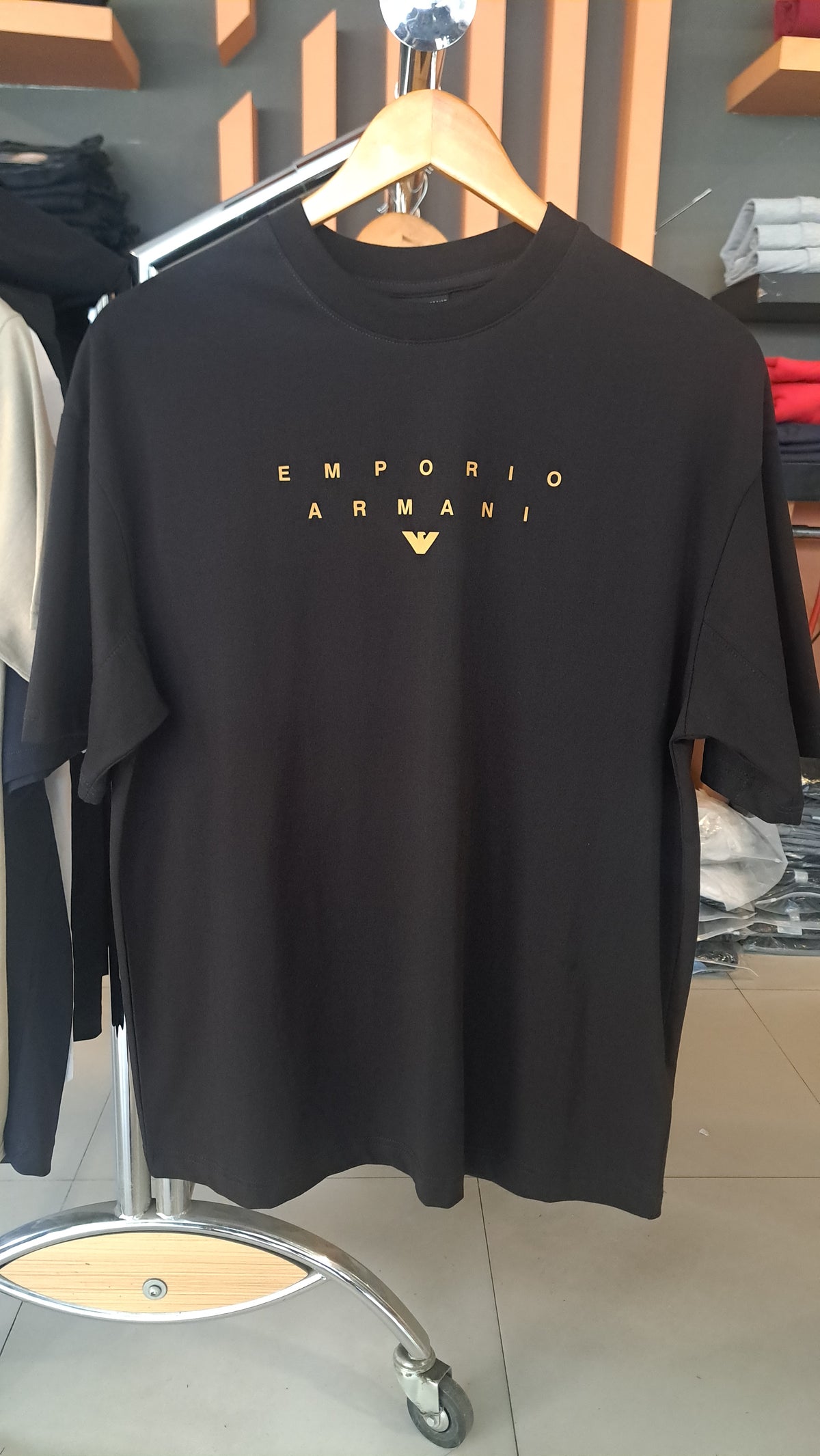 OverSized T-Shirt with Logo Print (Black)