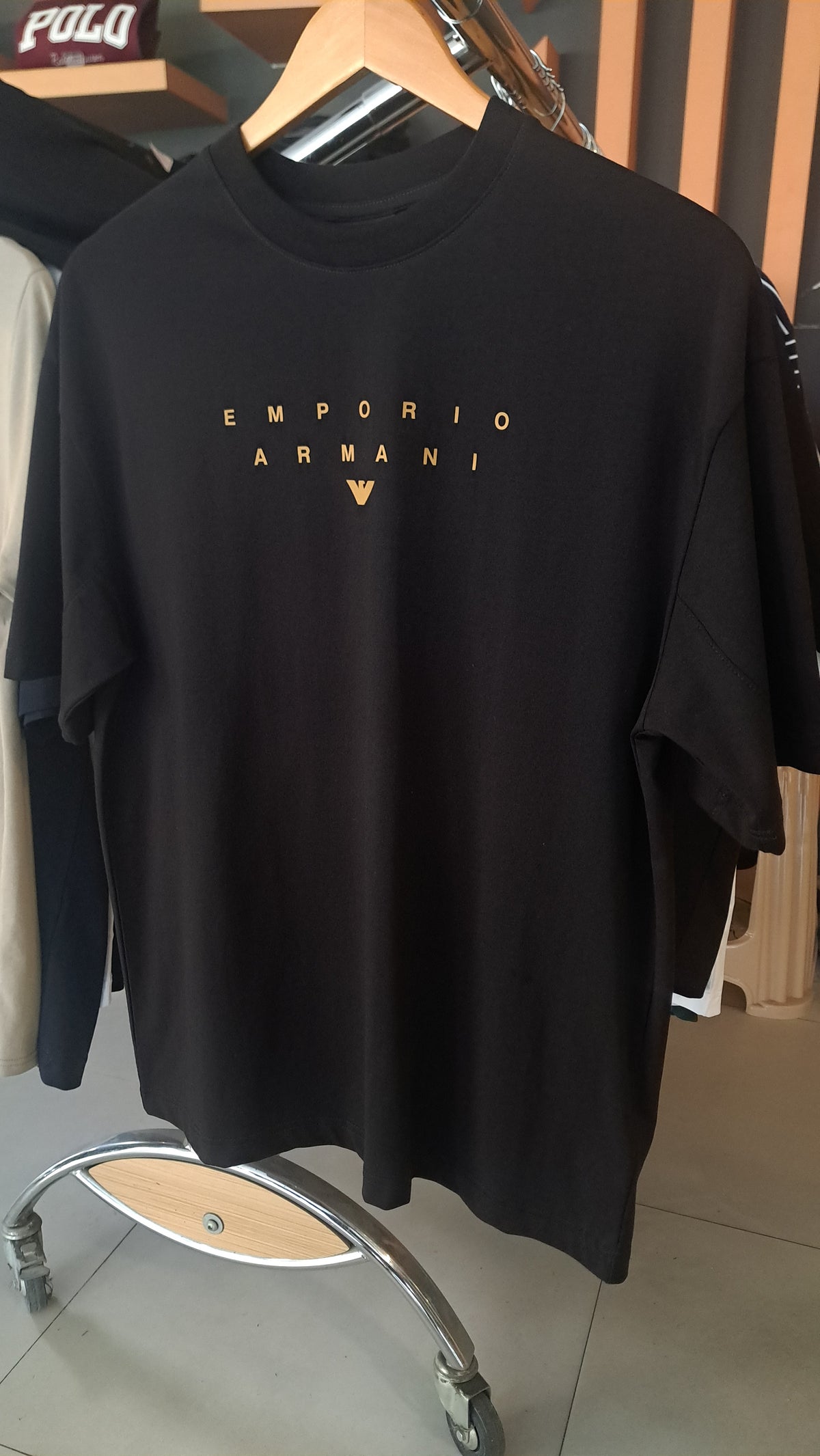 OverSized T-Shirt with Logo Print (Black)