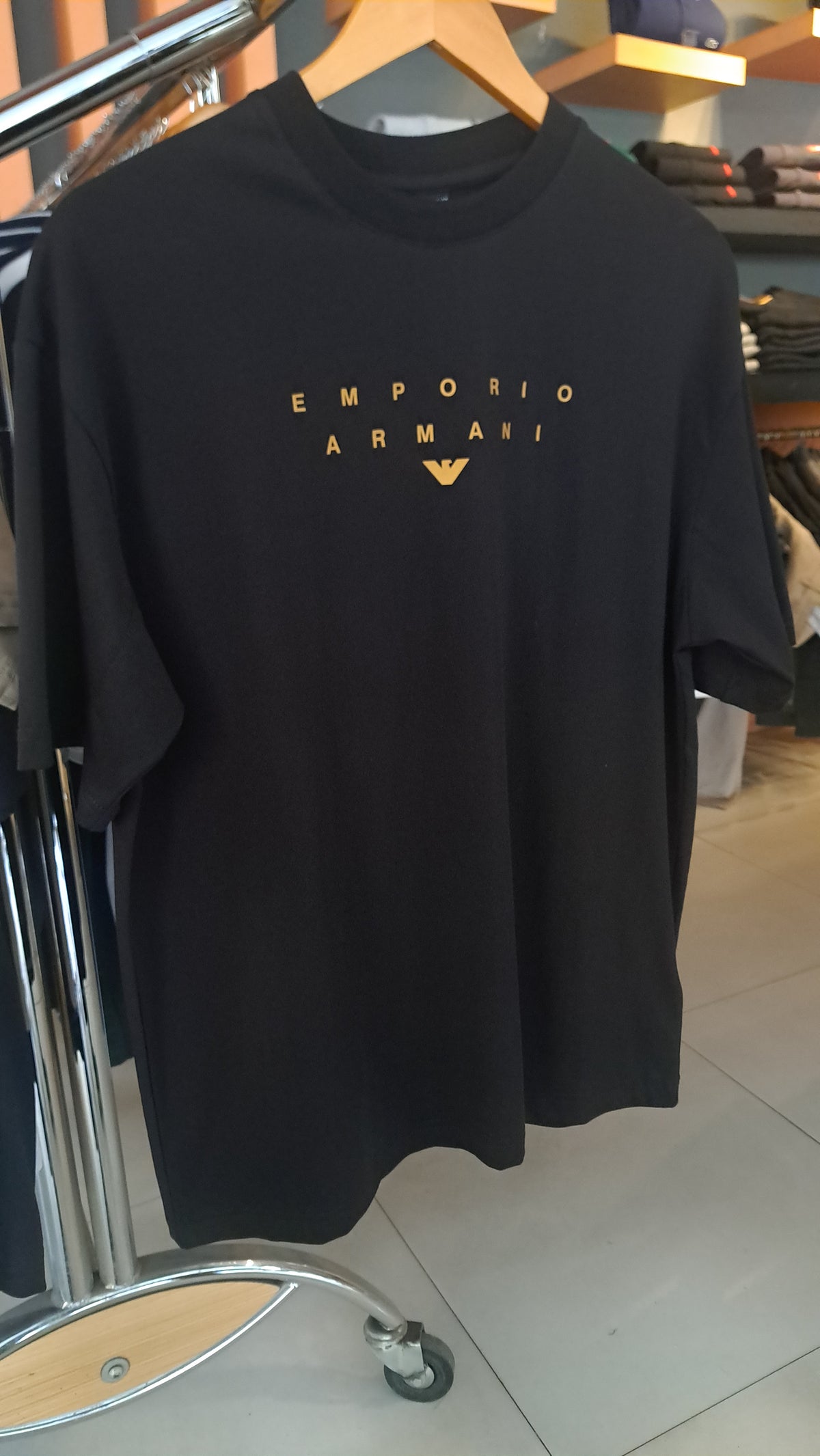 OverSized T-Shirt with Logo Print (Black)