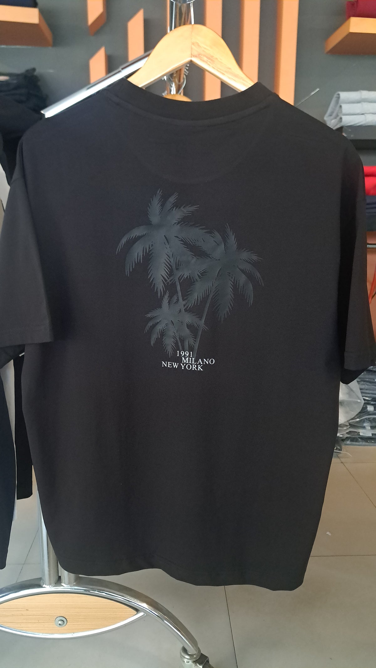 OverSized Tree Print T-Shirt (Black)