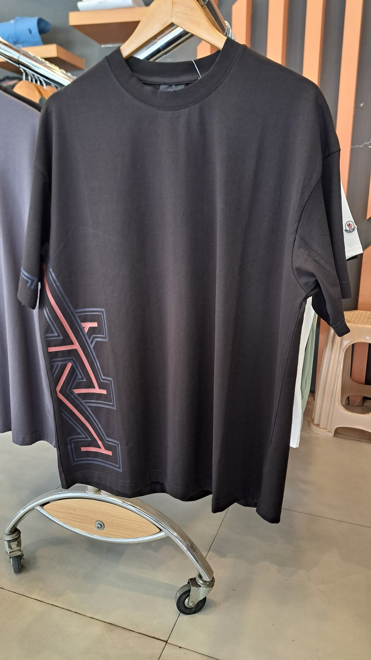Over Sized Printed Logo T-Shirt (Black)