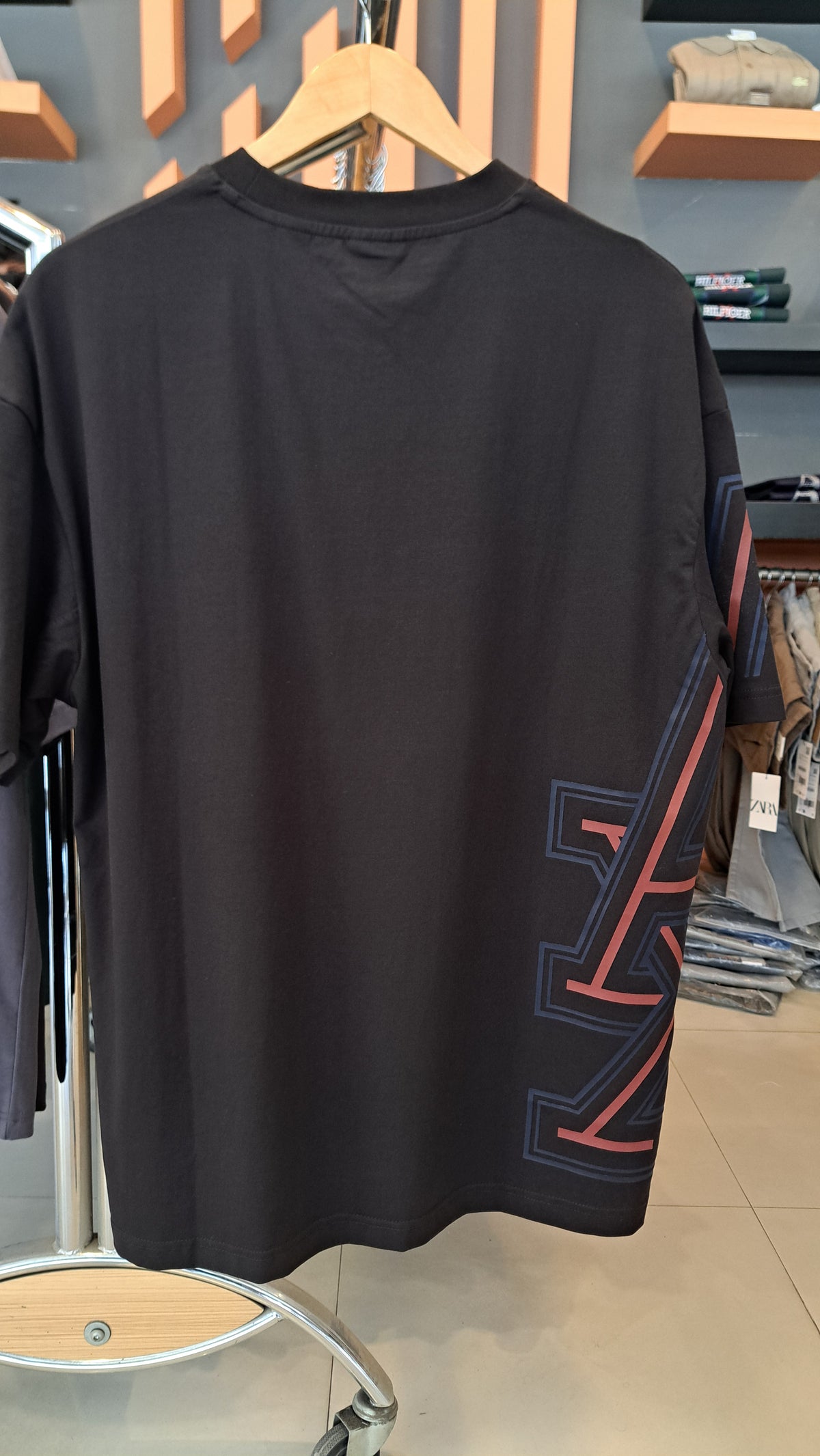 Over Sized Printed Logo T-Shirt (Black)