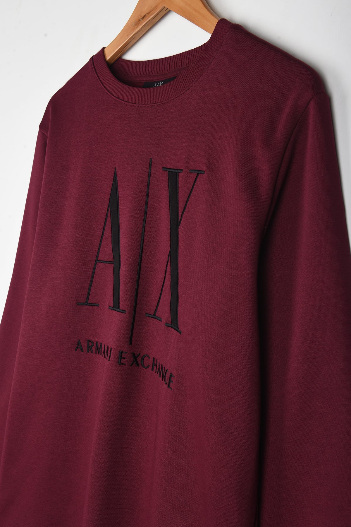 ARMANI ENLARGED EMBROIDERED LOGO SWEATSHIRT