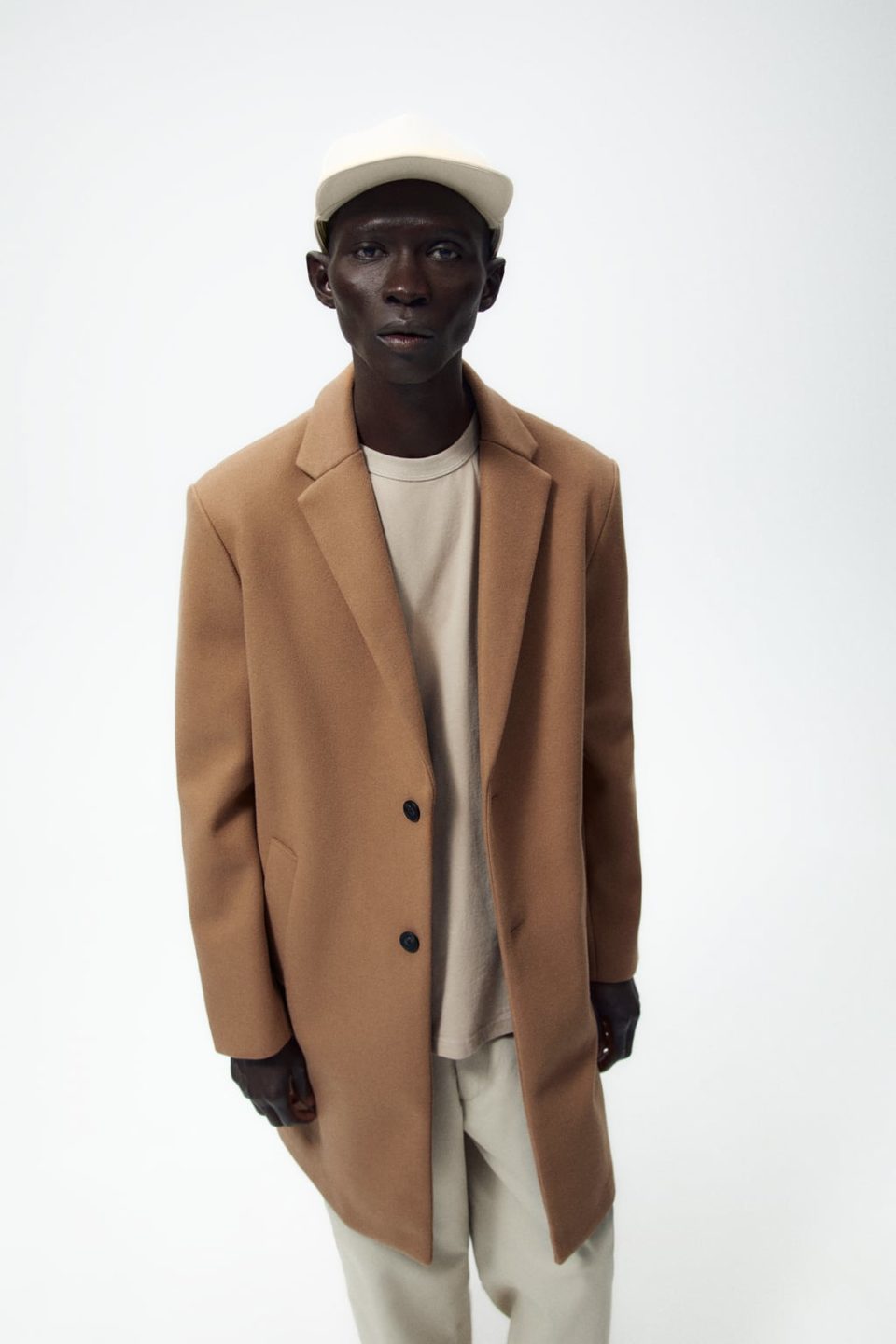 ZARA STRETCH LONG COAT - orangejeansco