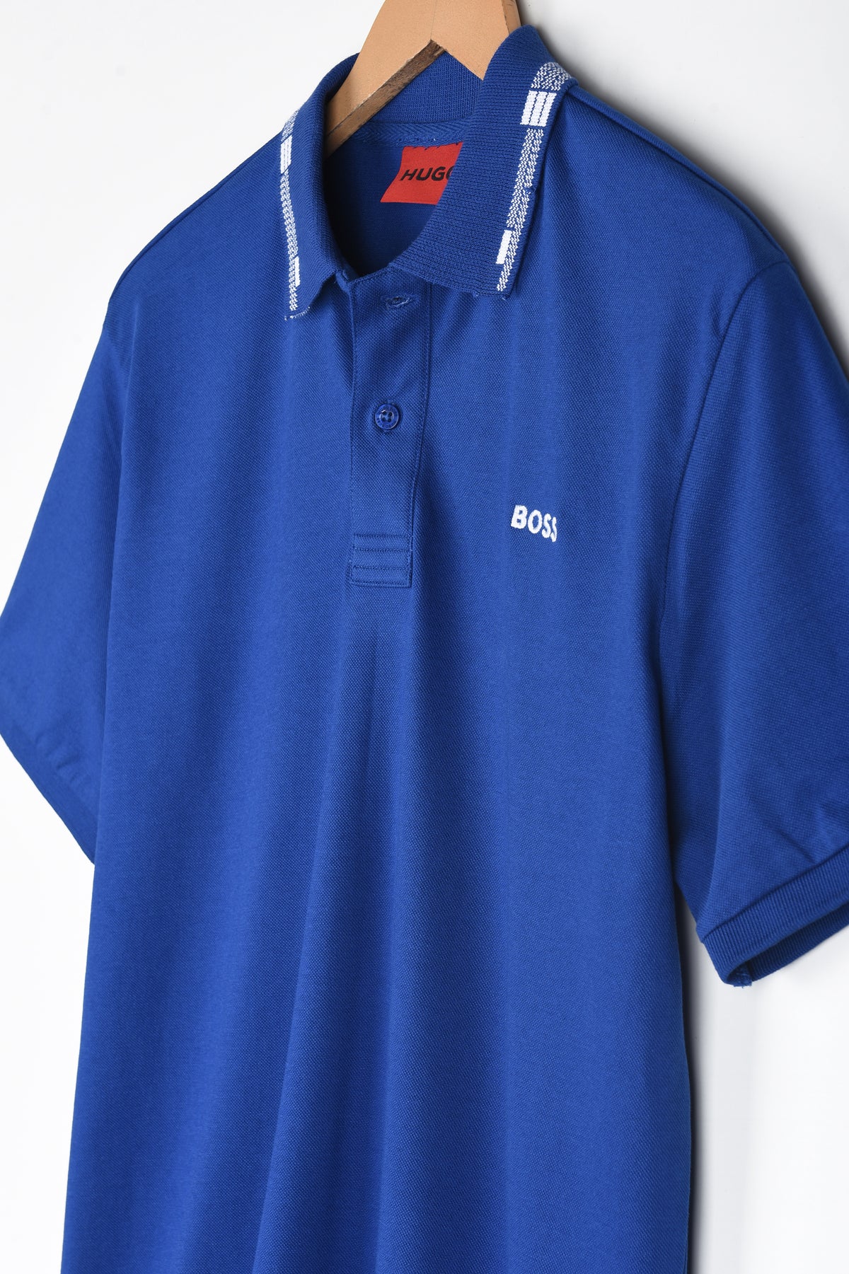 BOSS COTTON-PIQUÉ POLO SHIRT WITH CONTRAST LOGO