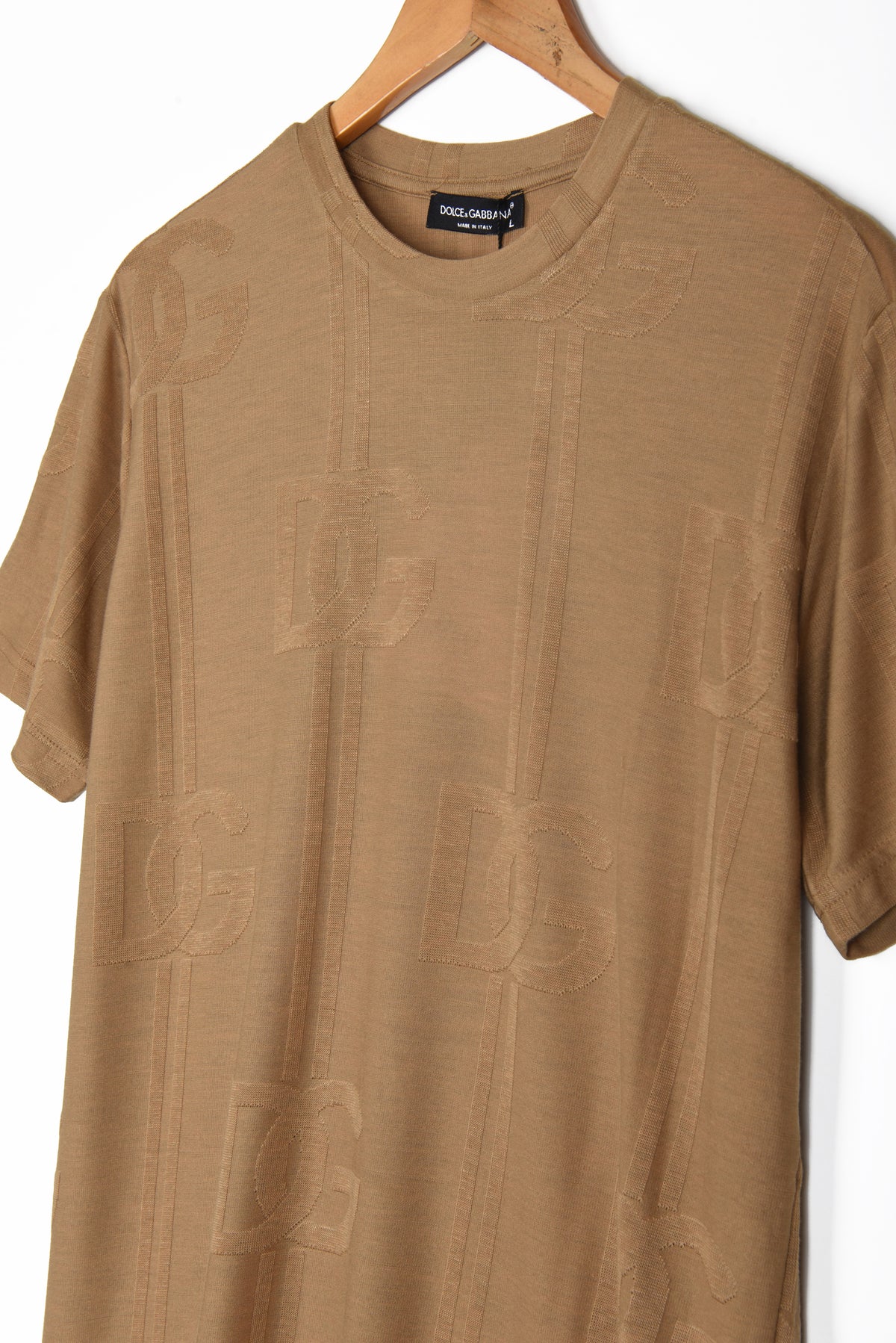 iconic LINEN BLEND DG MOTIF JACQUARD TEE