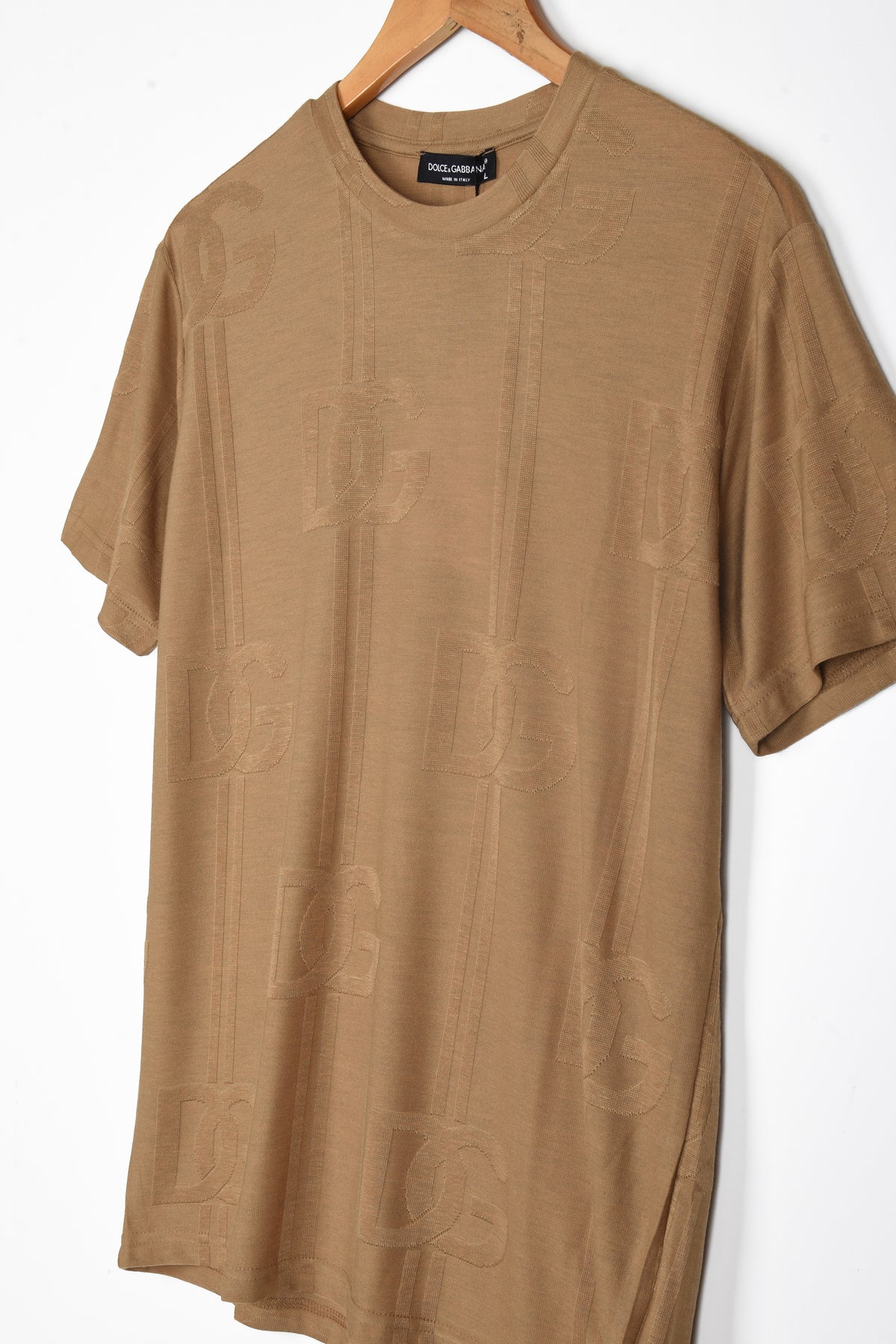 iconic LINEN BLEND DG MOTIF JACQUARD TEE