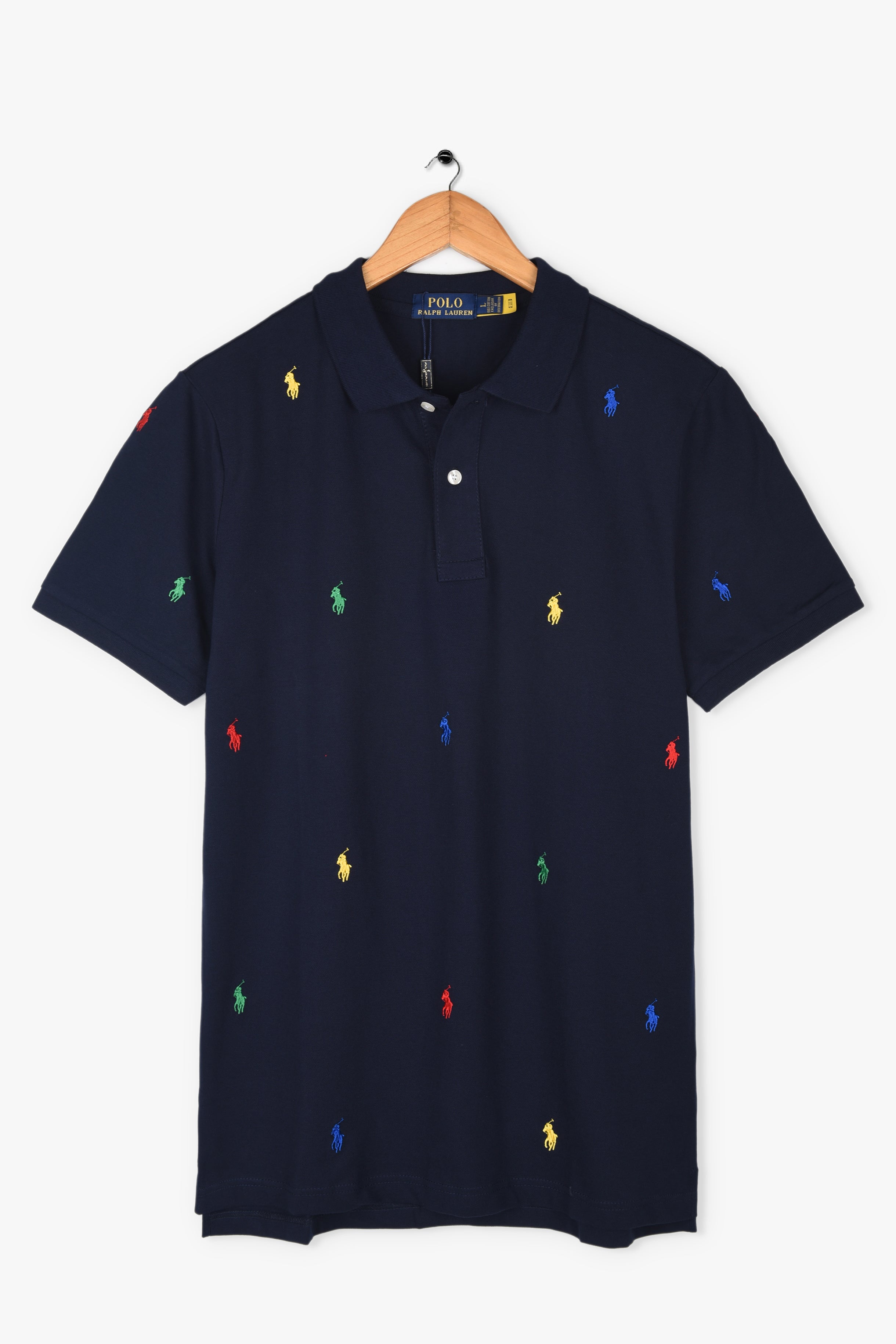 ALL OVER SMALL PONY POLO SHIRT - orangejeansco