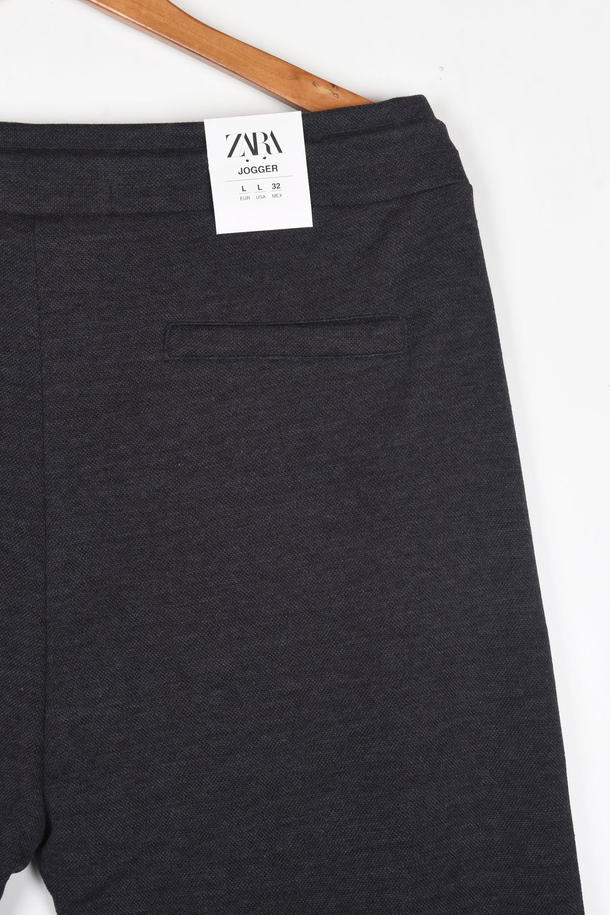 ZARA SLIM TEXTURED JOGGER PANTS (CHARCOAL)