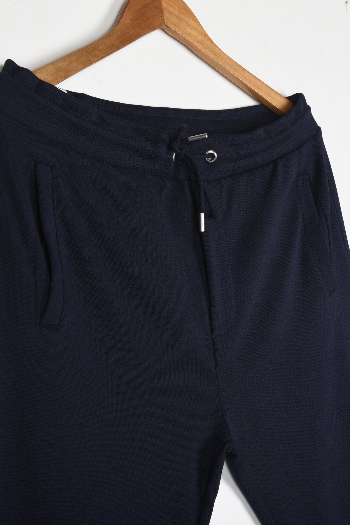 ZARA SLIM TEXTURED JOGGER PANTS (NAVY)