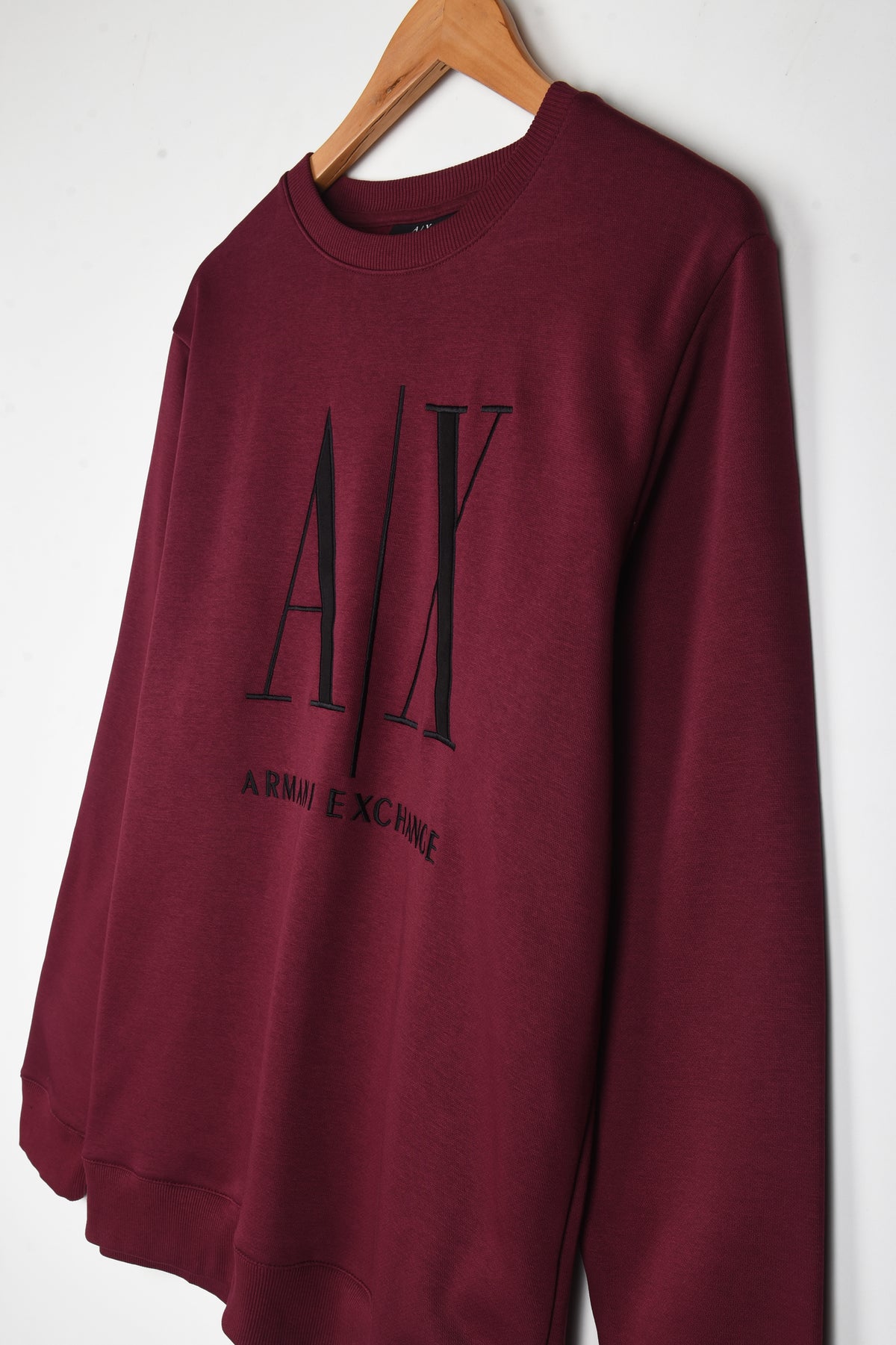 ARMANI ENLARGED EMBROIDERED LOGO SWEATSHIRT