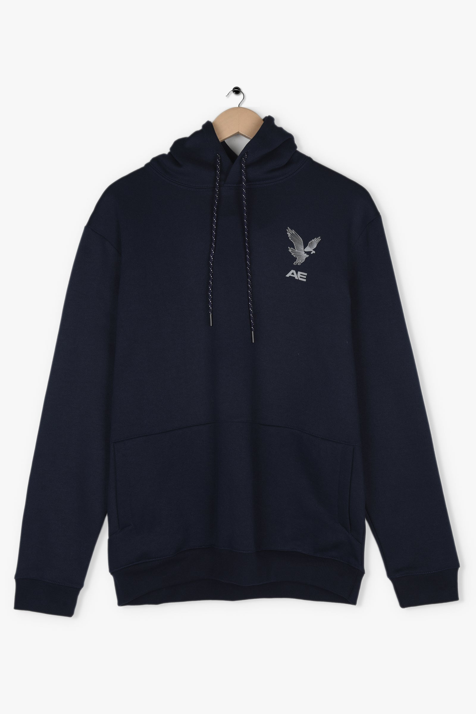 AMRICAN EAGLE PRINTED LOGO FLEECE HOODIE (NAVY)