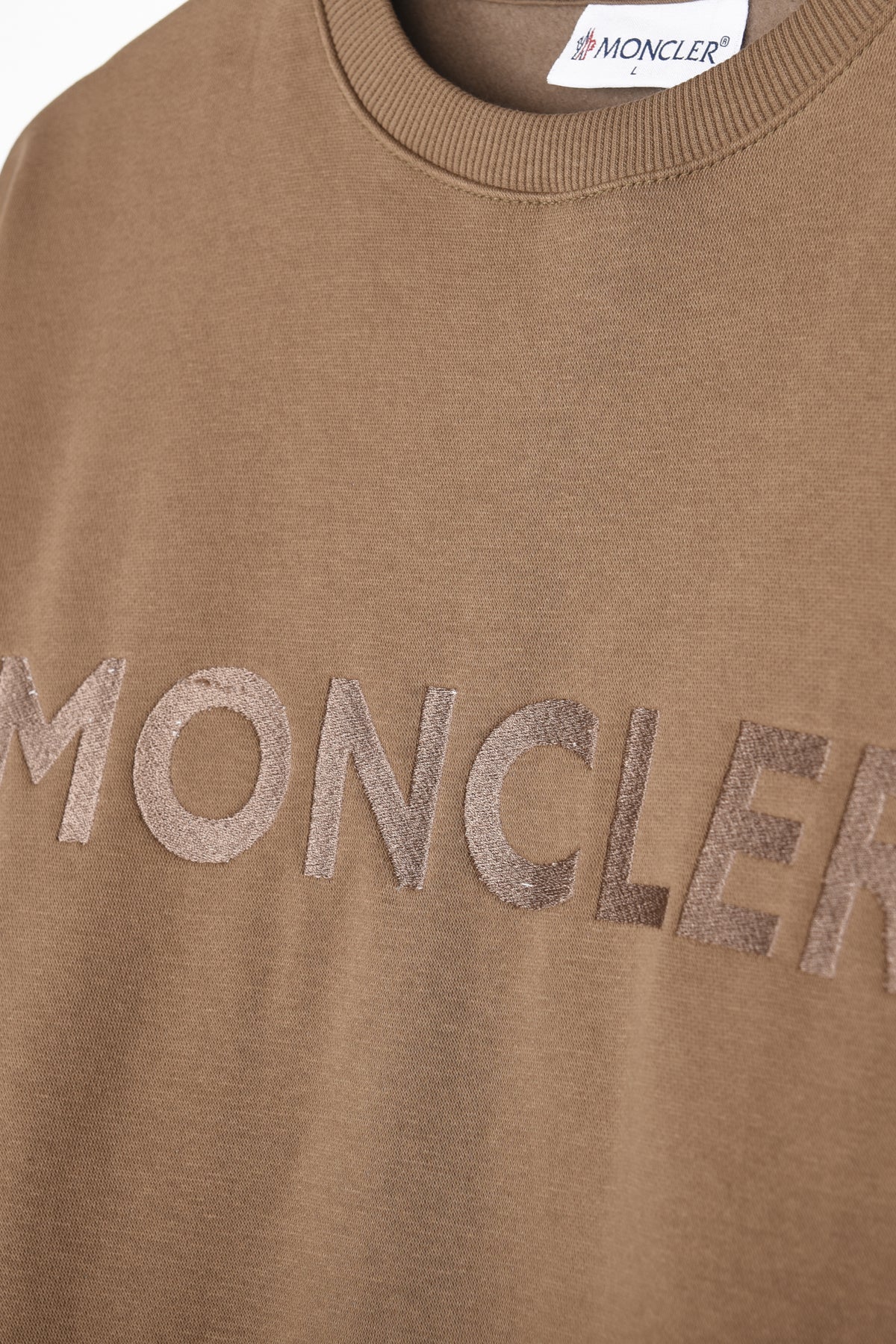 MONCLER EMBROIDERED LOGO FLEECE SWEATSHIRT