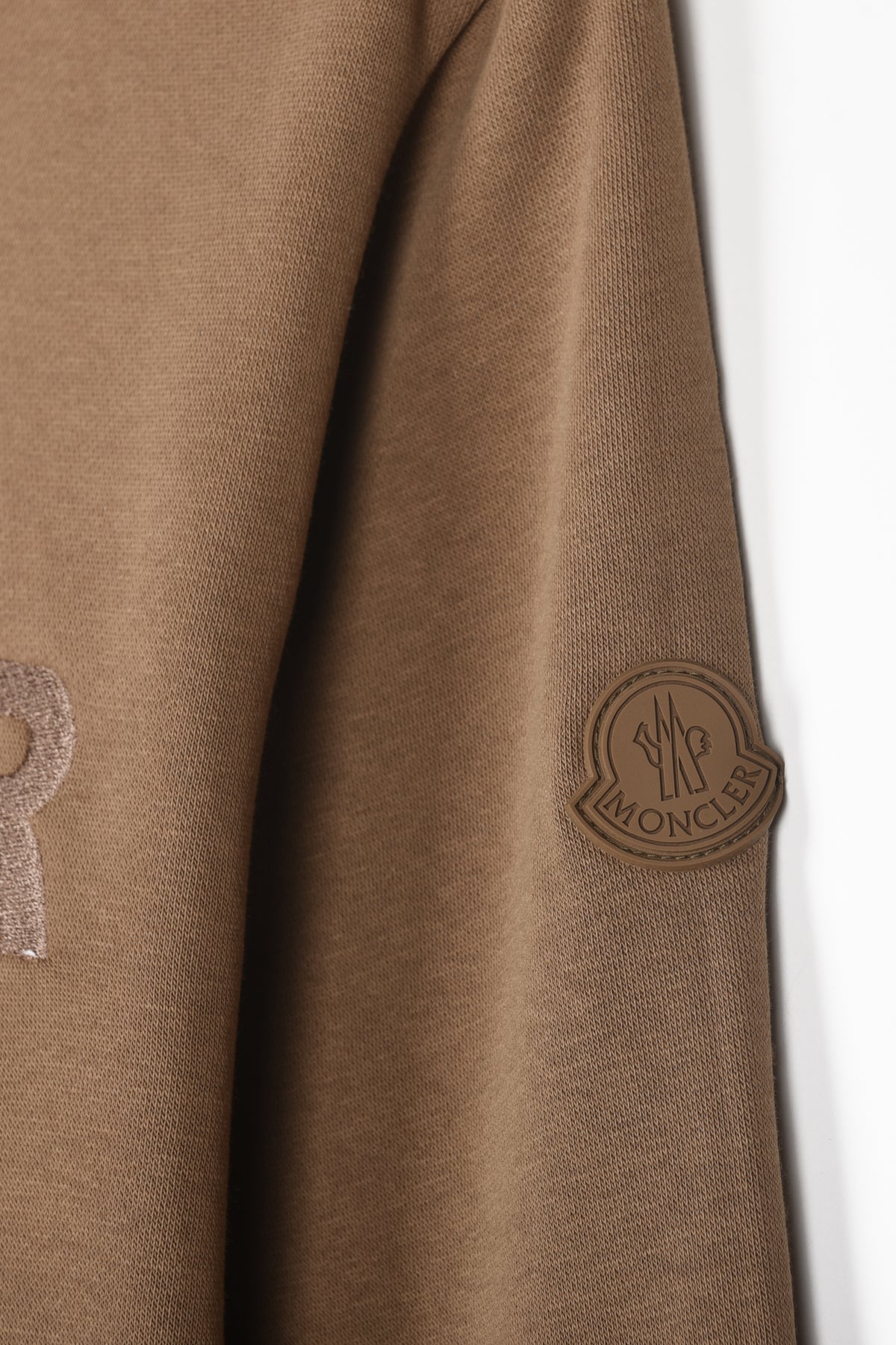 MONCLER EMBROIDERED LOGO FLEECE SWEATSHIRT