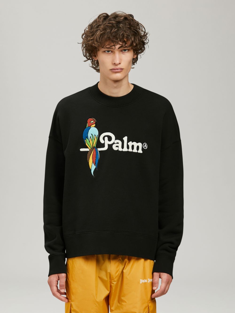 PALM ANGELS PARROT SWEATSHIRT IN BLACK