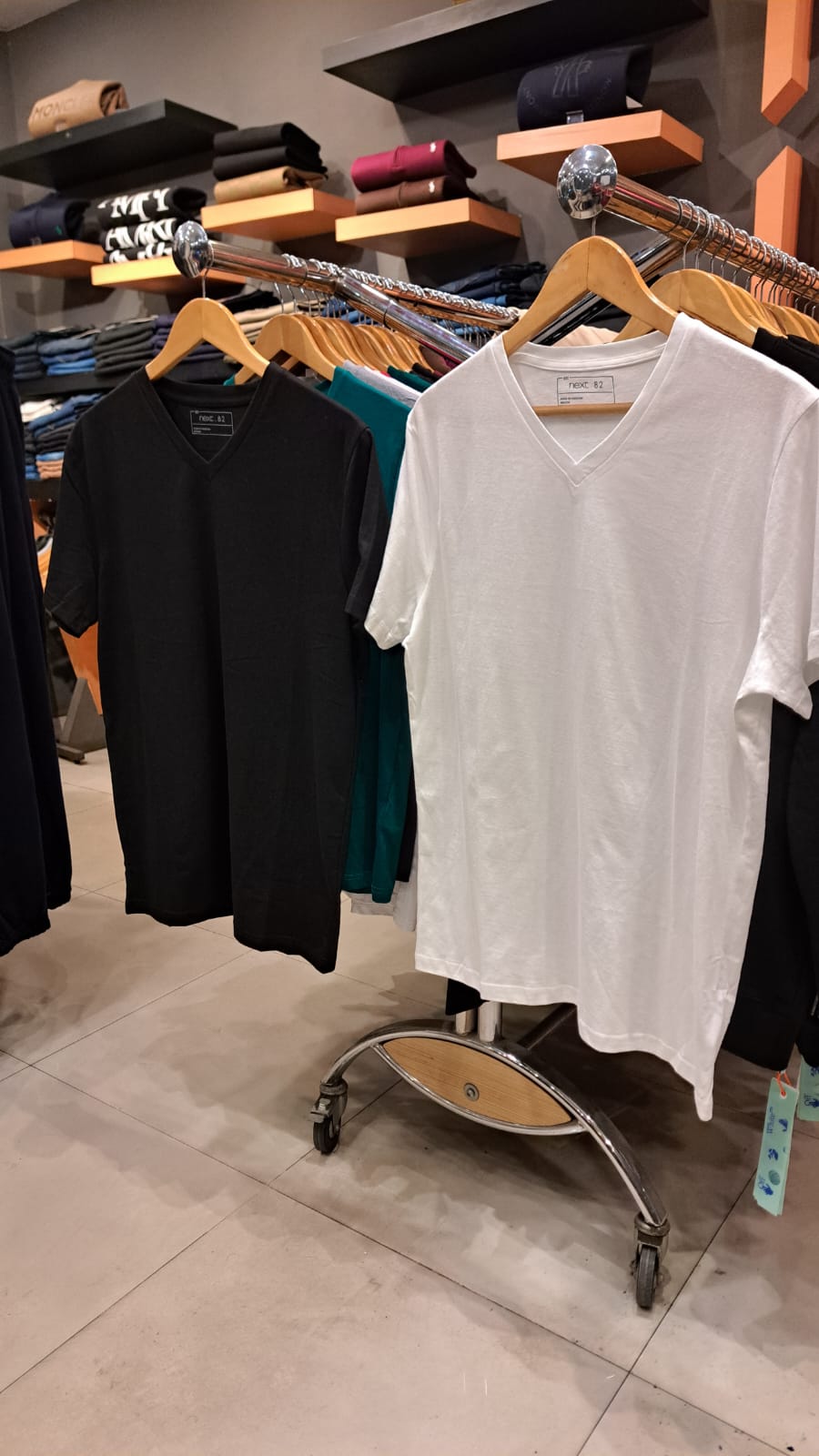 NEXT V NECK SOFT TEEs (Pair of Black &amp; Whtie)