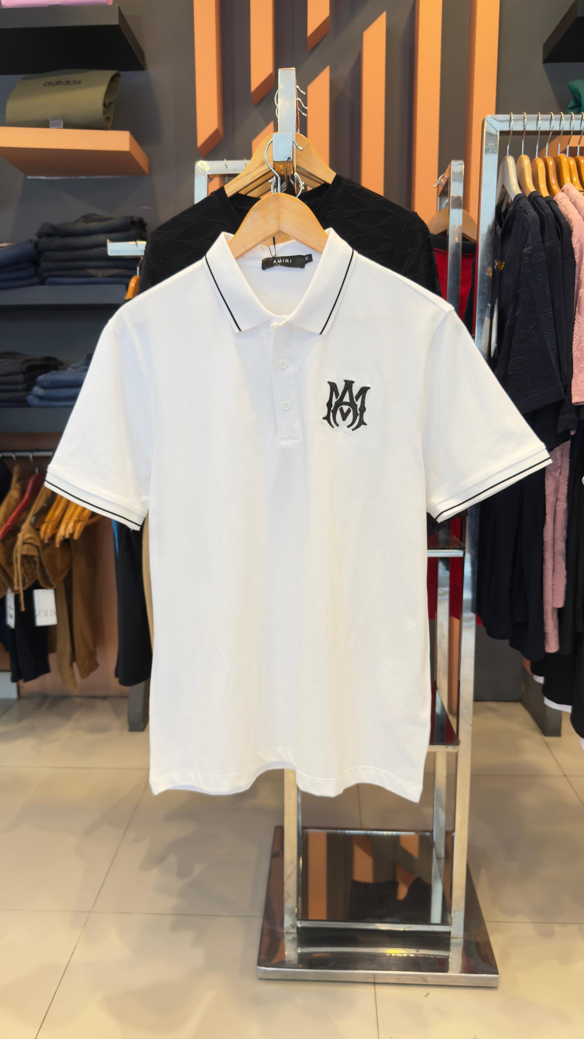 AMIRI  WHITE POLO SHIRT