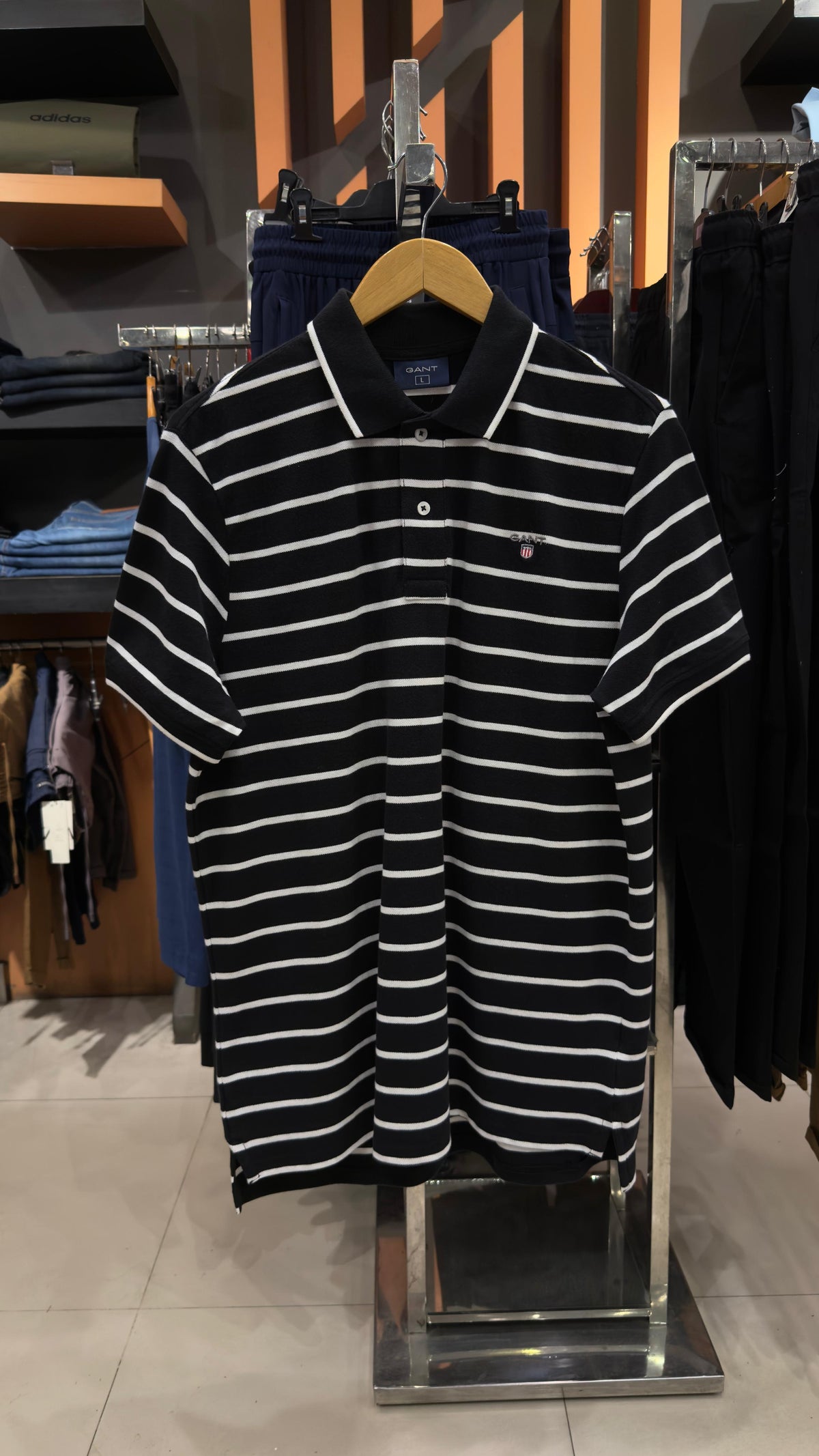 GANT YARN DIED POLO SHIRT (BLACK)