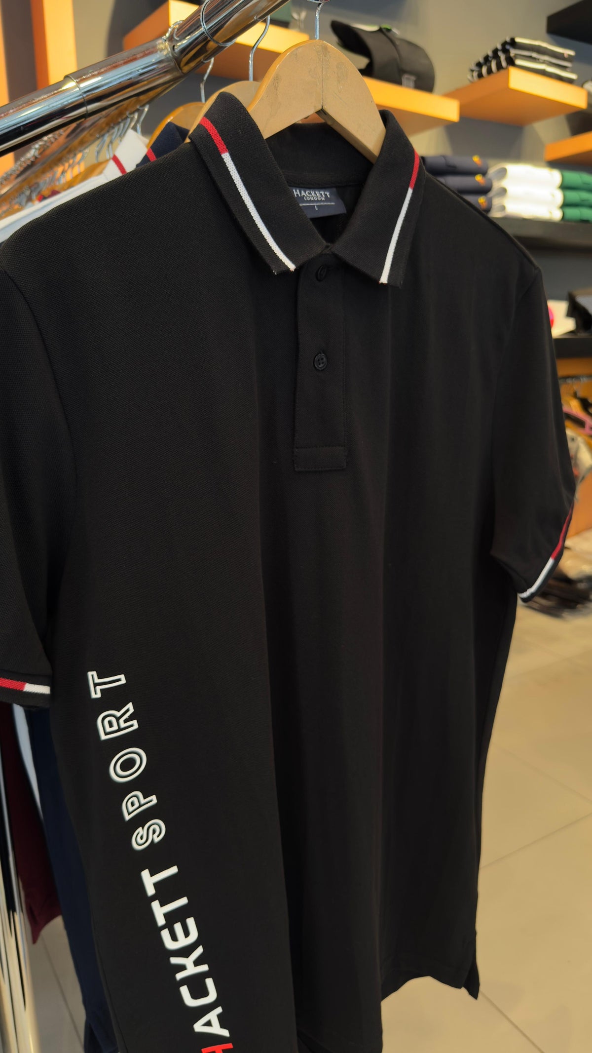 HACKETT VERTICAL PRINTED LOGO POLO