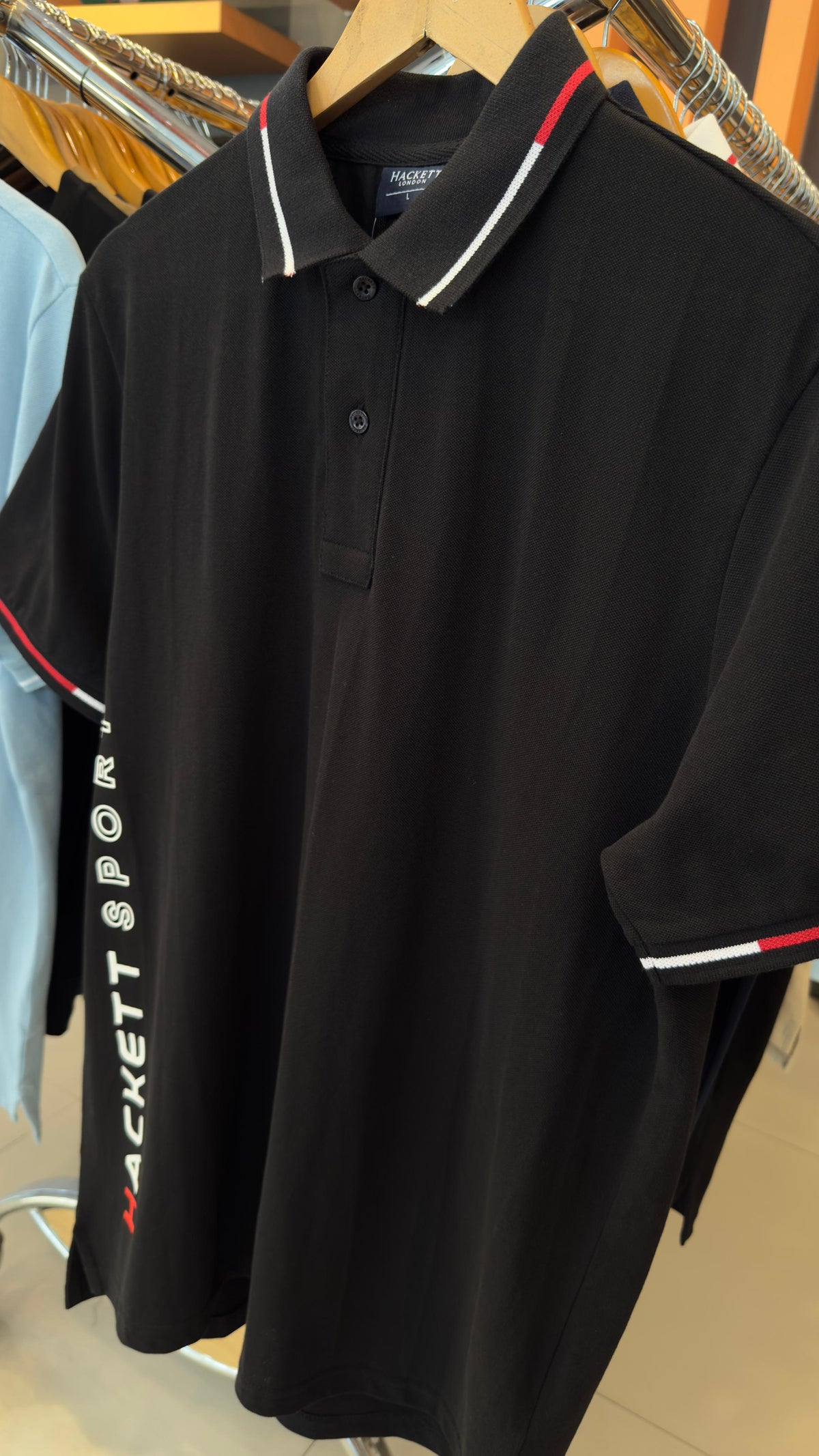 HACKETT VERTICAL PRINTED LOGO POLO