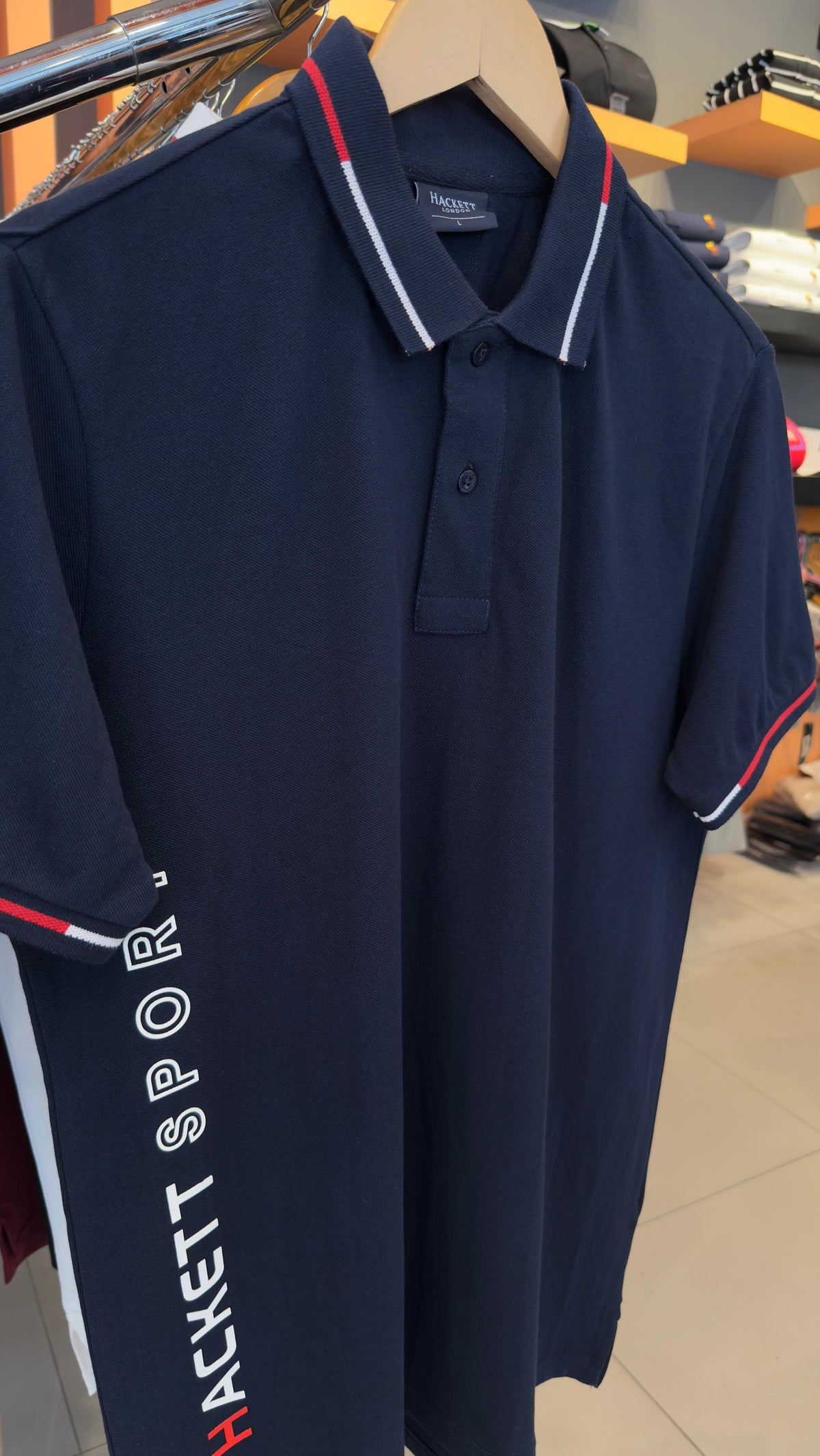 HACKETT VERTICAL PRINTED LOGO POLO