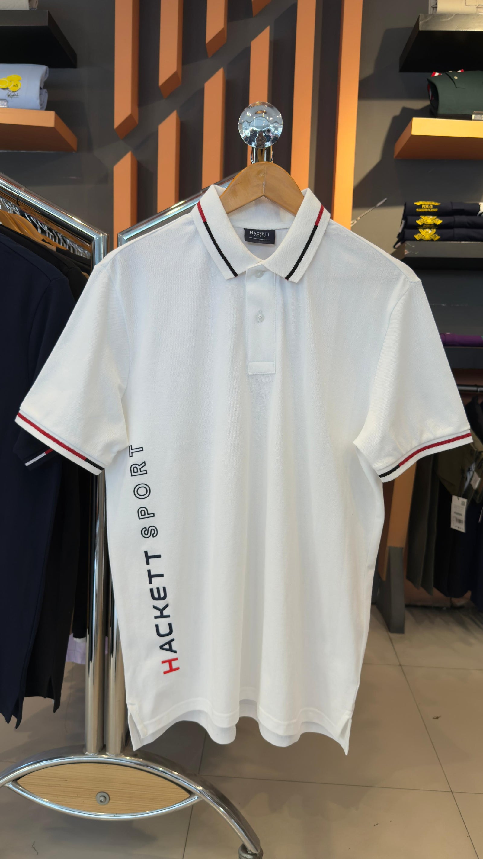 HACKETT VERTICAL PRINTED LOGO POLO