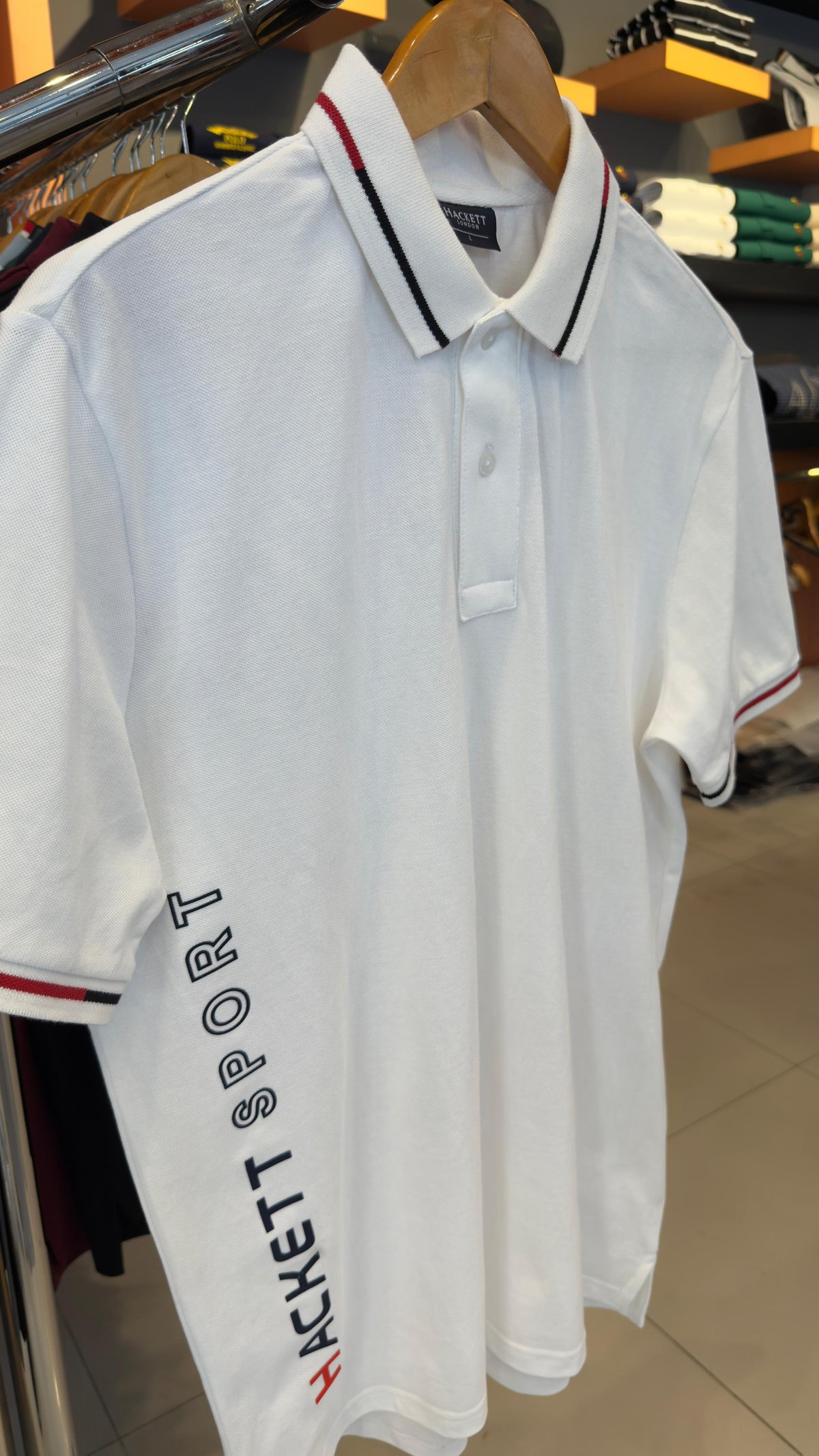 HACKETT VERTICAL PRINTED LOGO POLO