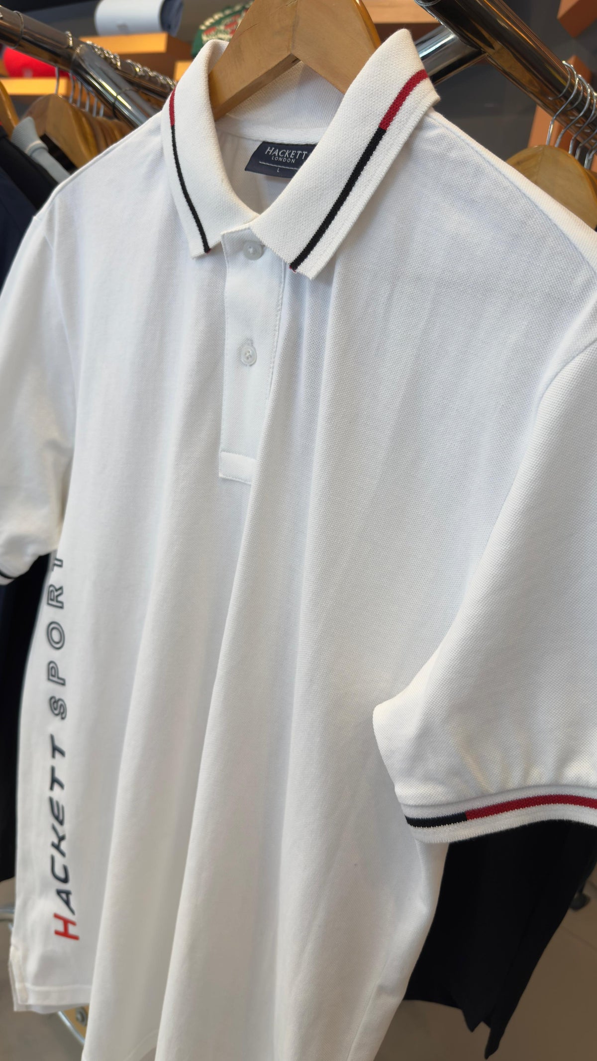 HACKETT VERTICAL PRINTED LOGO POLO