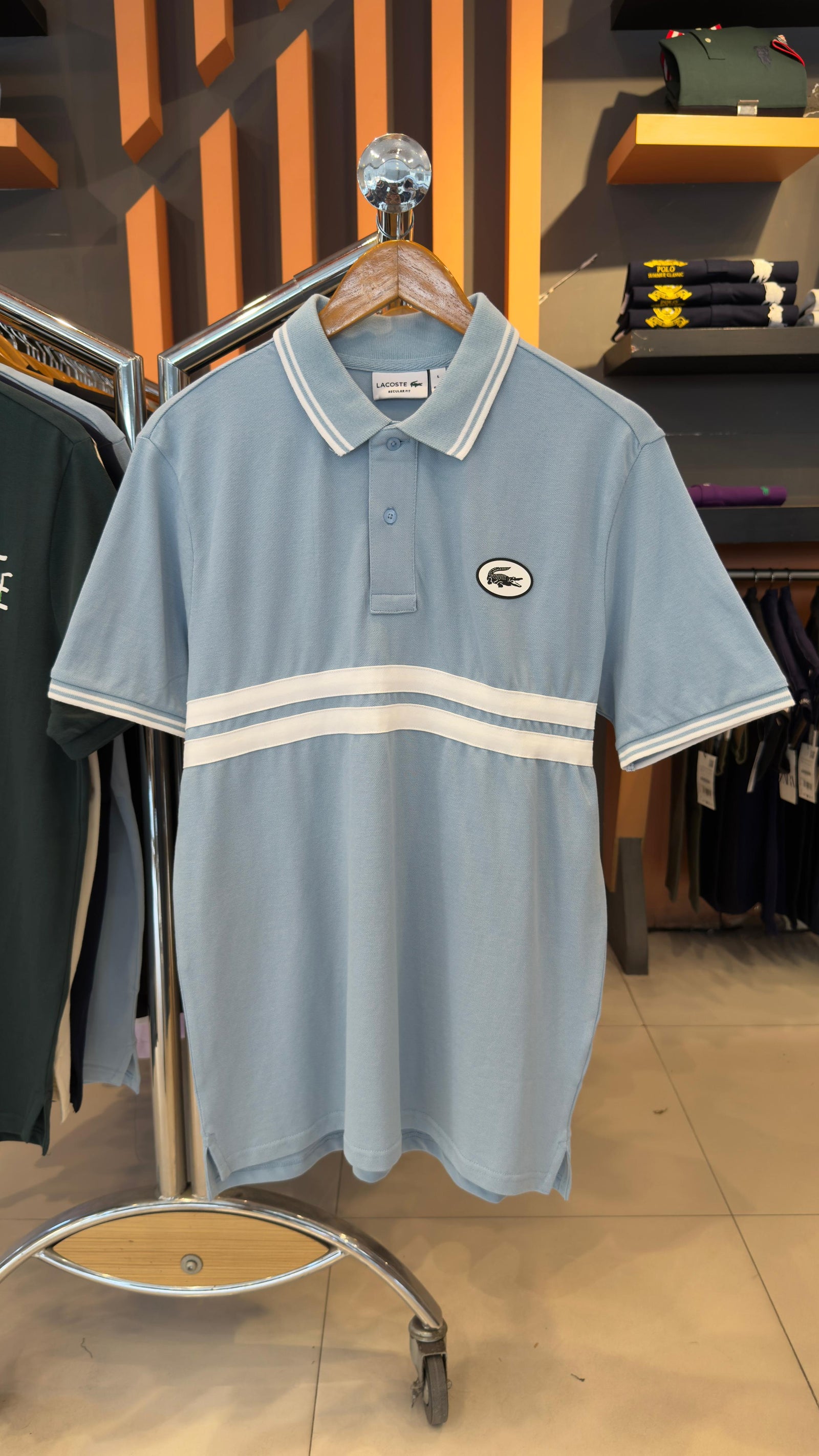 LACOSTE STRIPED POLO