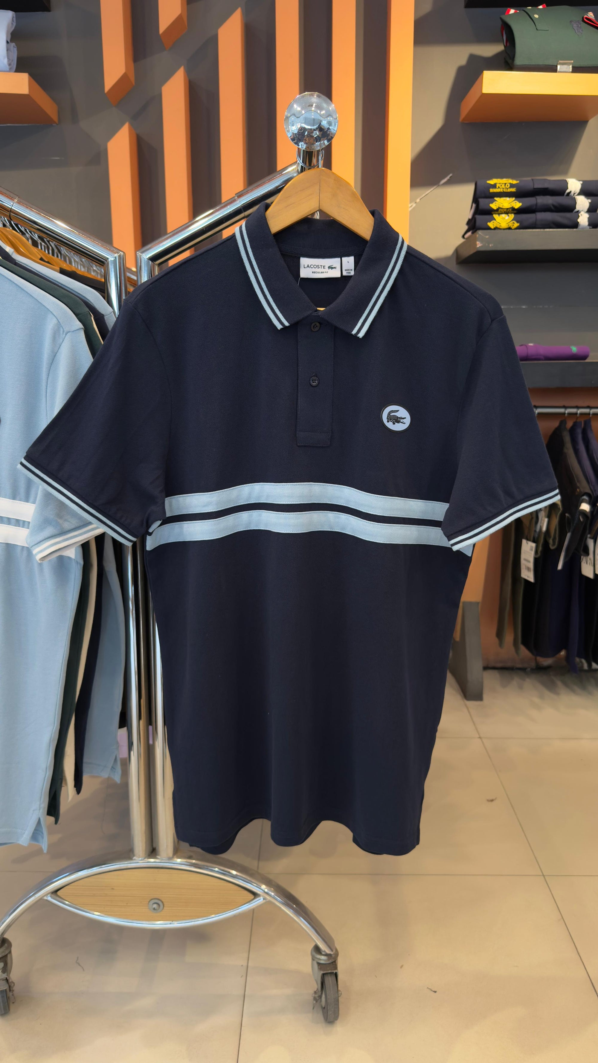 LACOSTE STRIPED POLO