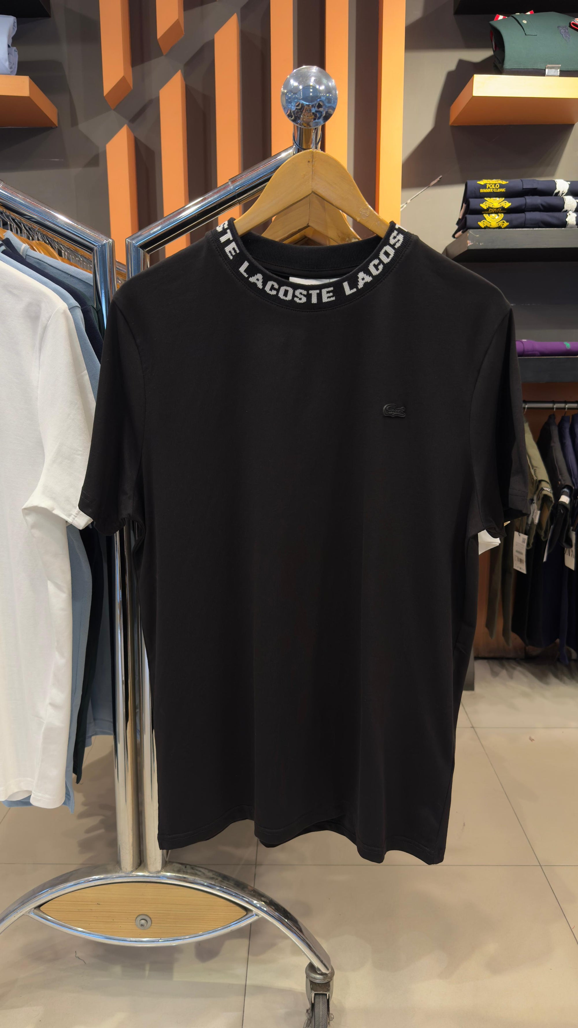 Lacoste Jacquard Collar Tee