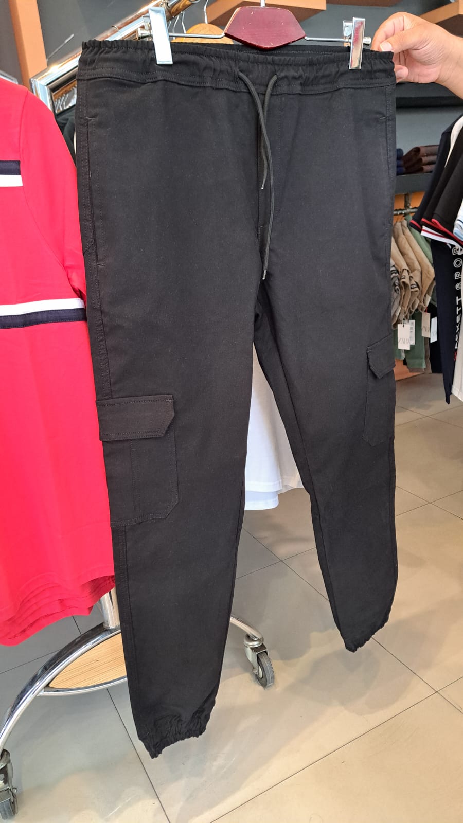 ZARA CARGO JOGGER PANTS (Black)