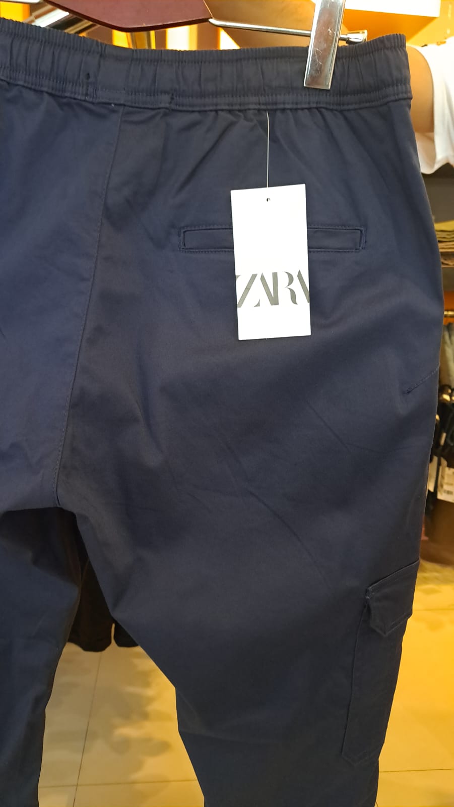 ZARA CARGO STRAIGHT PANTS (NAVY)