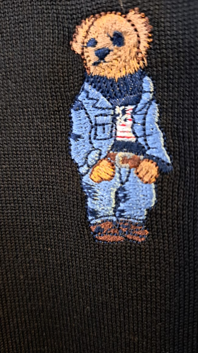 Polo Bear Embroidered Sweater (Black)
