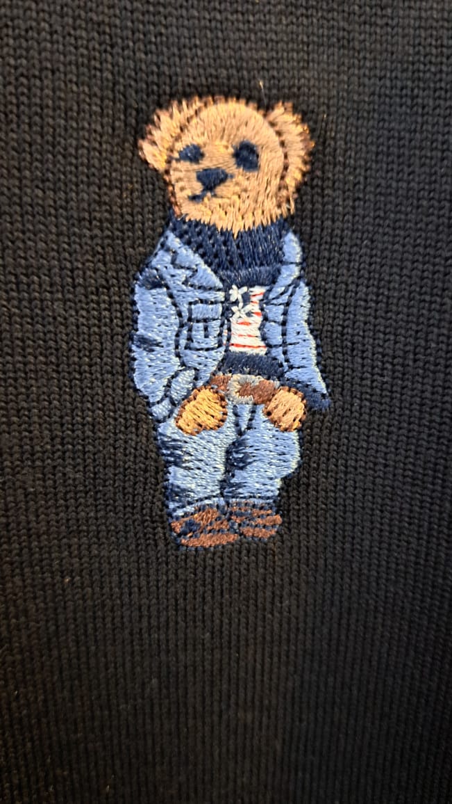 Polo Bear Embroidered Sweater (Black)