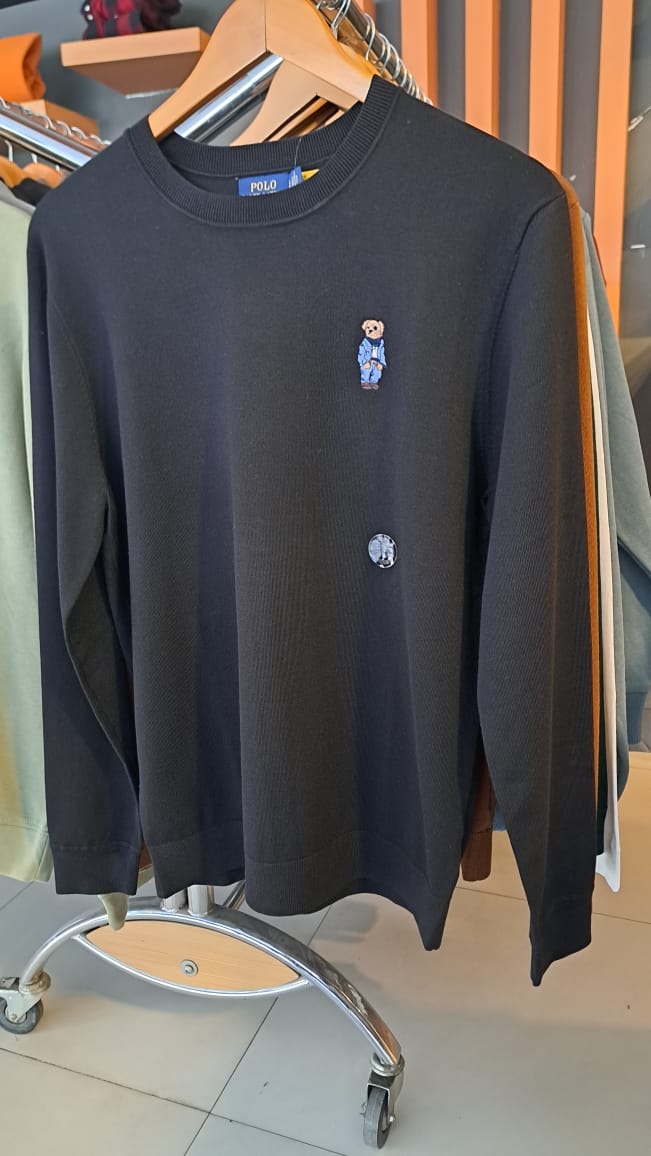 Polo Bear Embroidered Sweater (Black)