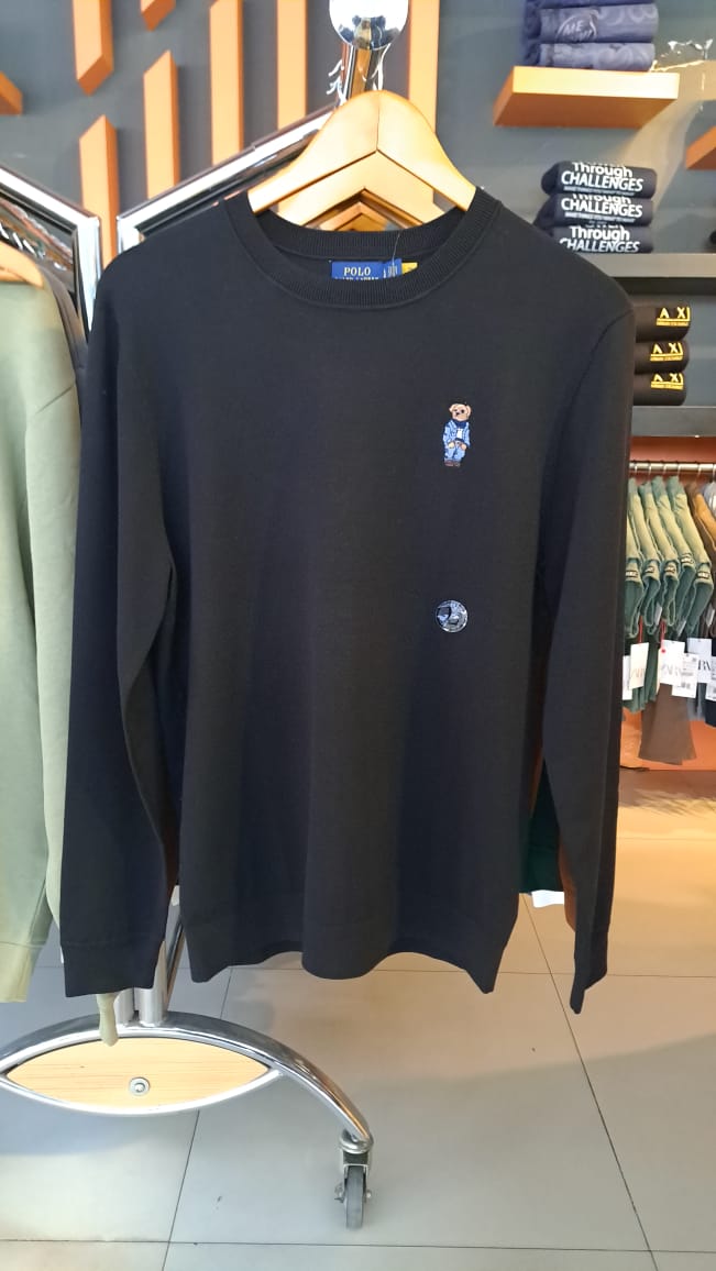 Polo Bear Embroidered Sweater (Black)
