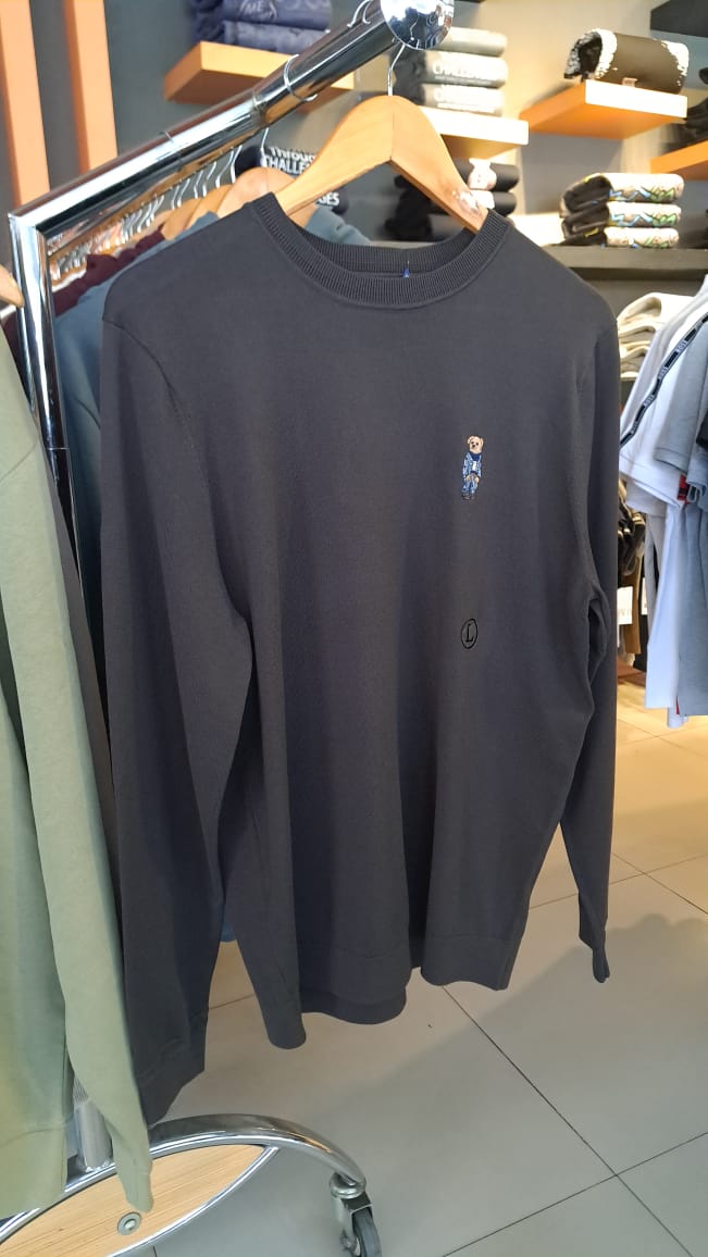 Polo Bear Embroidered Sweater (Charcoal)