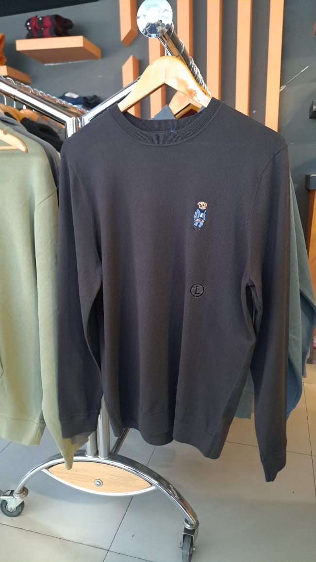 Polo Bear Embroidered Sweater (Charcoal)
