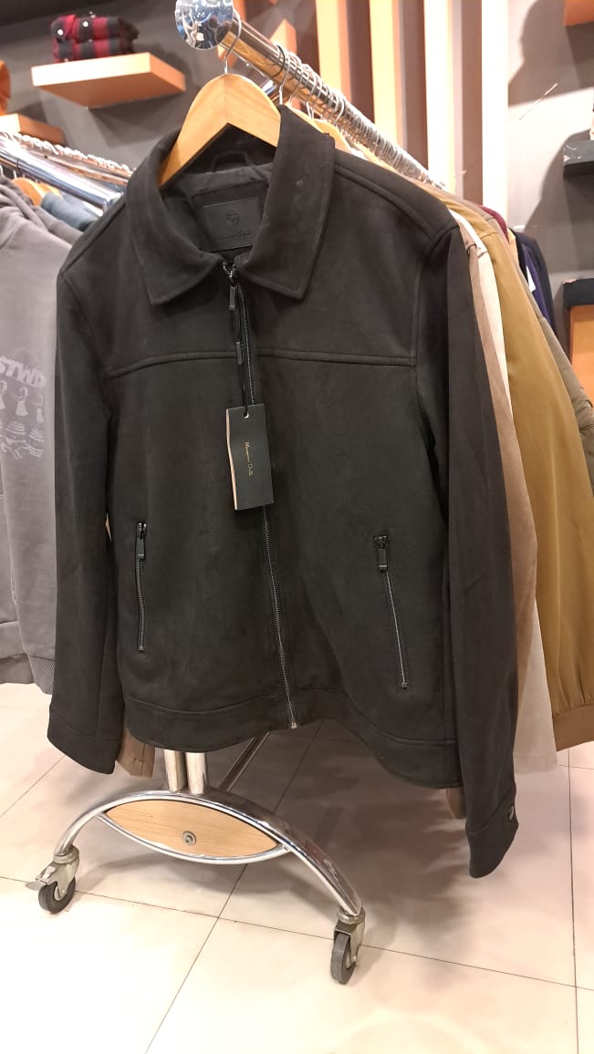 Suede Classic Collar Jacket (Black)