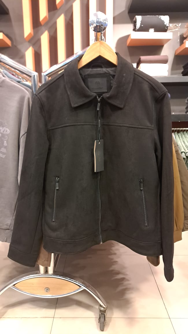 Suede Classic Collar Jacket (Black)