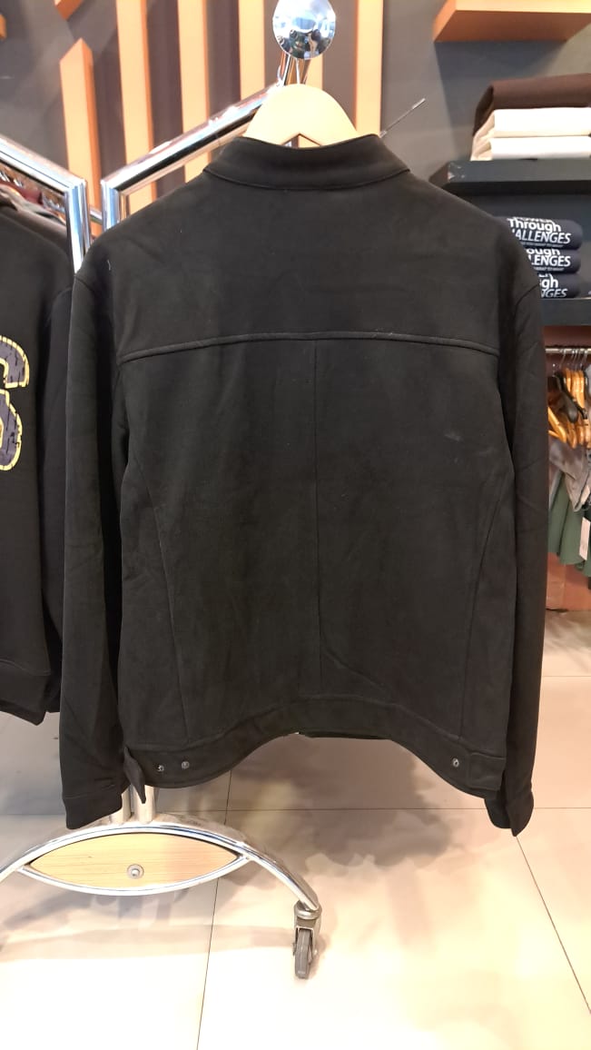 Suede Ban Collar Jacket