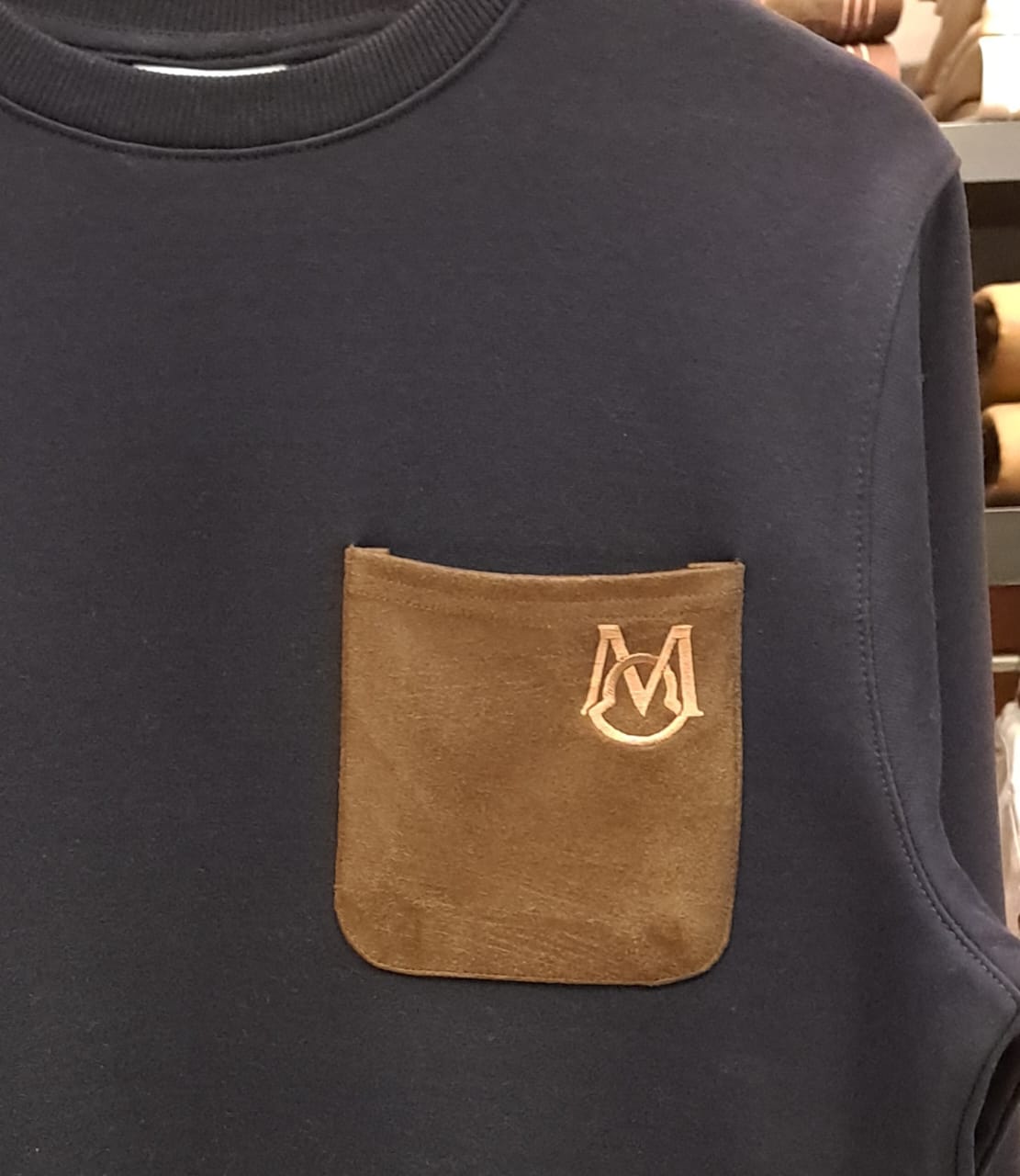 Suede Pocket Sweatshirt